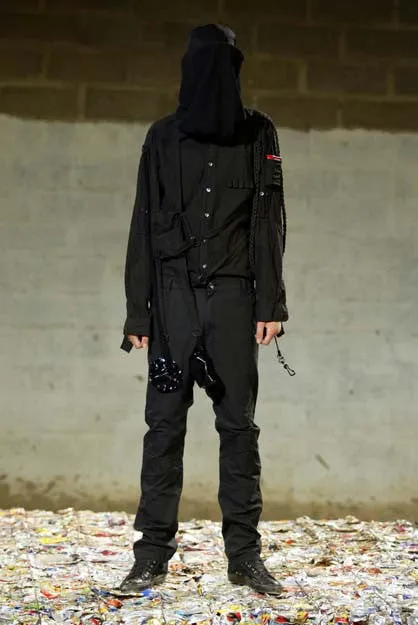 2003 Check Cotton Oversized Bondage Shirt with Buttoned Sides