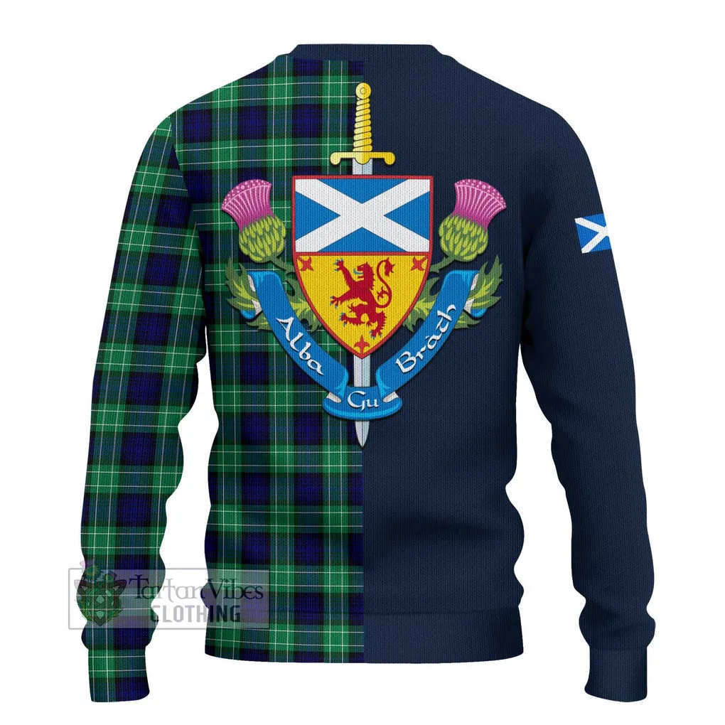 Abercrombie Tartan Ugly Sweater with Scottish Lion Royal Arm Half Style