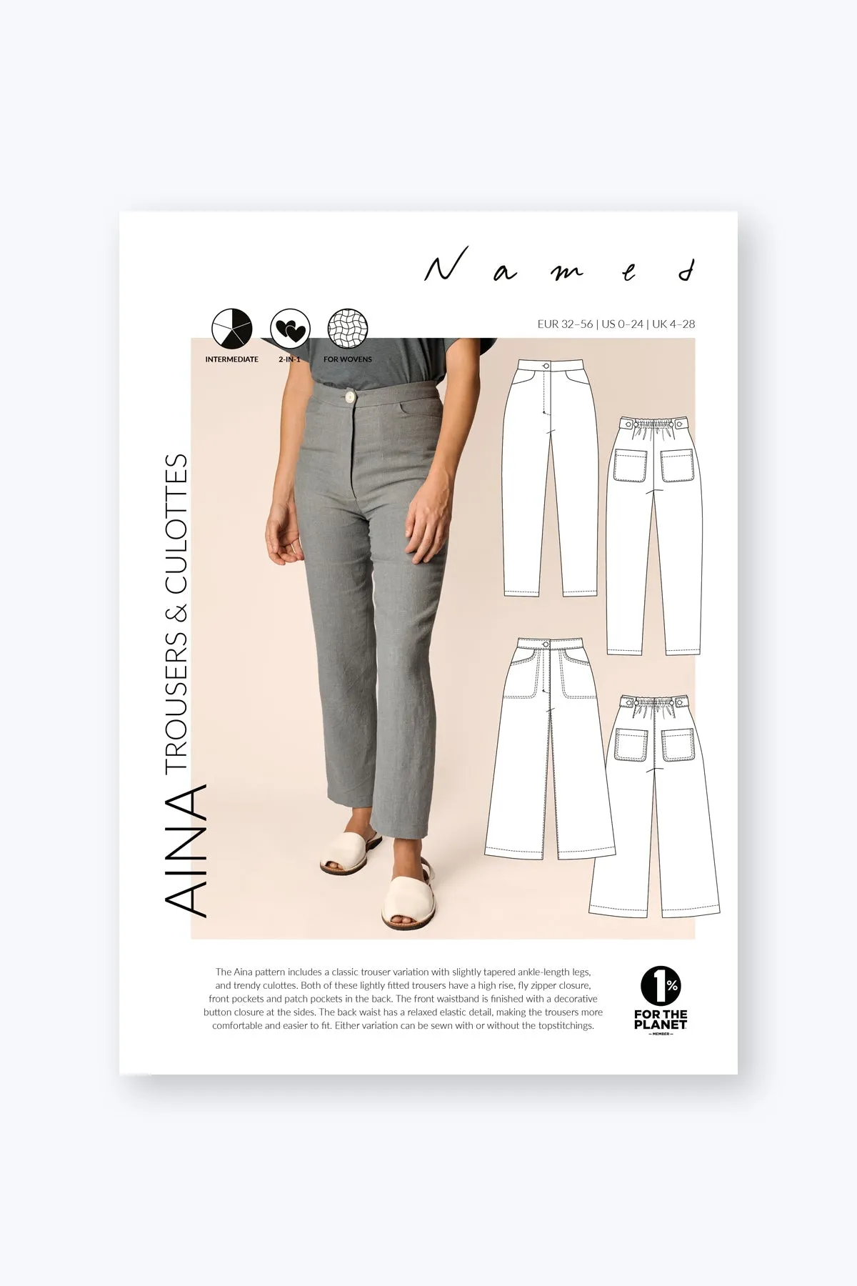 Aina Trousers & Culottes - PDF Pattern - Named Clothing