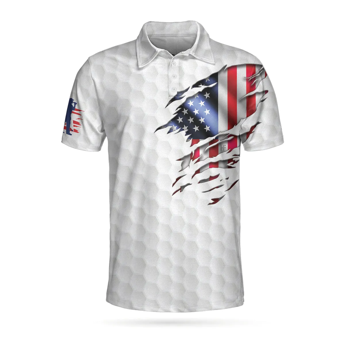 American Flag Golf And Drink Lover Polo Shirt, Golf American Flag Polo Shirt, Drinking Golf Shirt For Men Coolspod