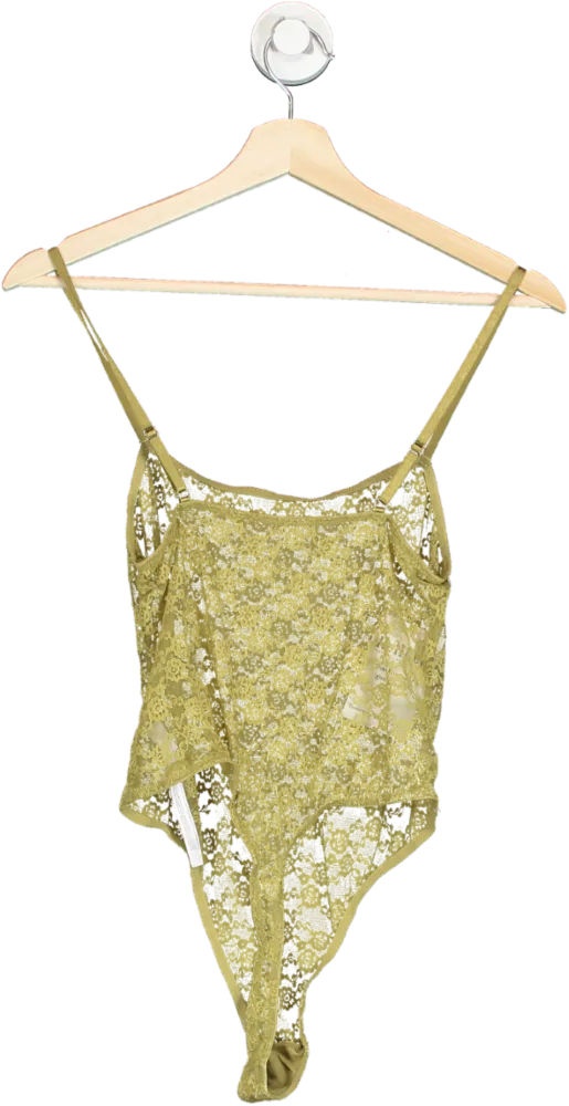 Anthropologie Out From Under Olive Green Lace Bodysuit S