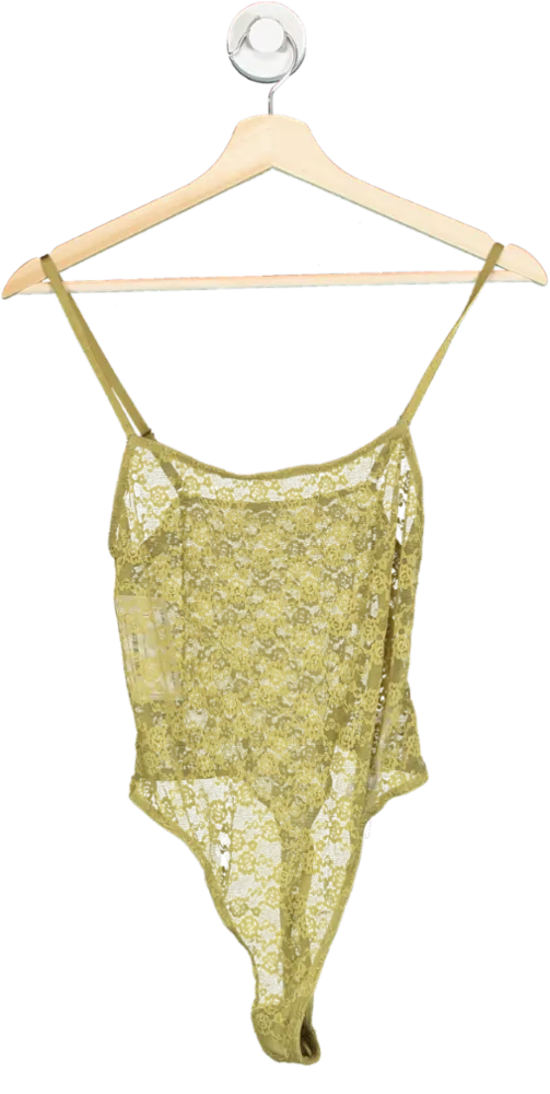 Anthropologie Out From Under Olive Green Lace Bodysuit S