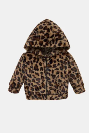 *App Exclusive* Girls Leopard Sherpa Jacket