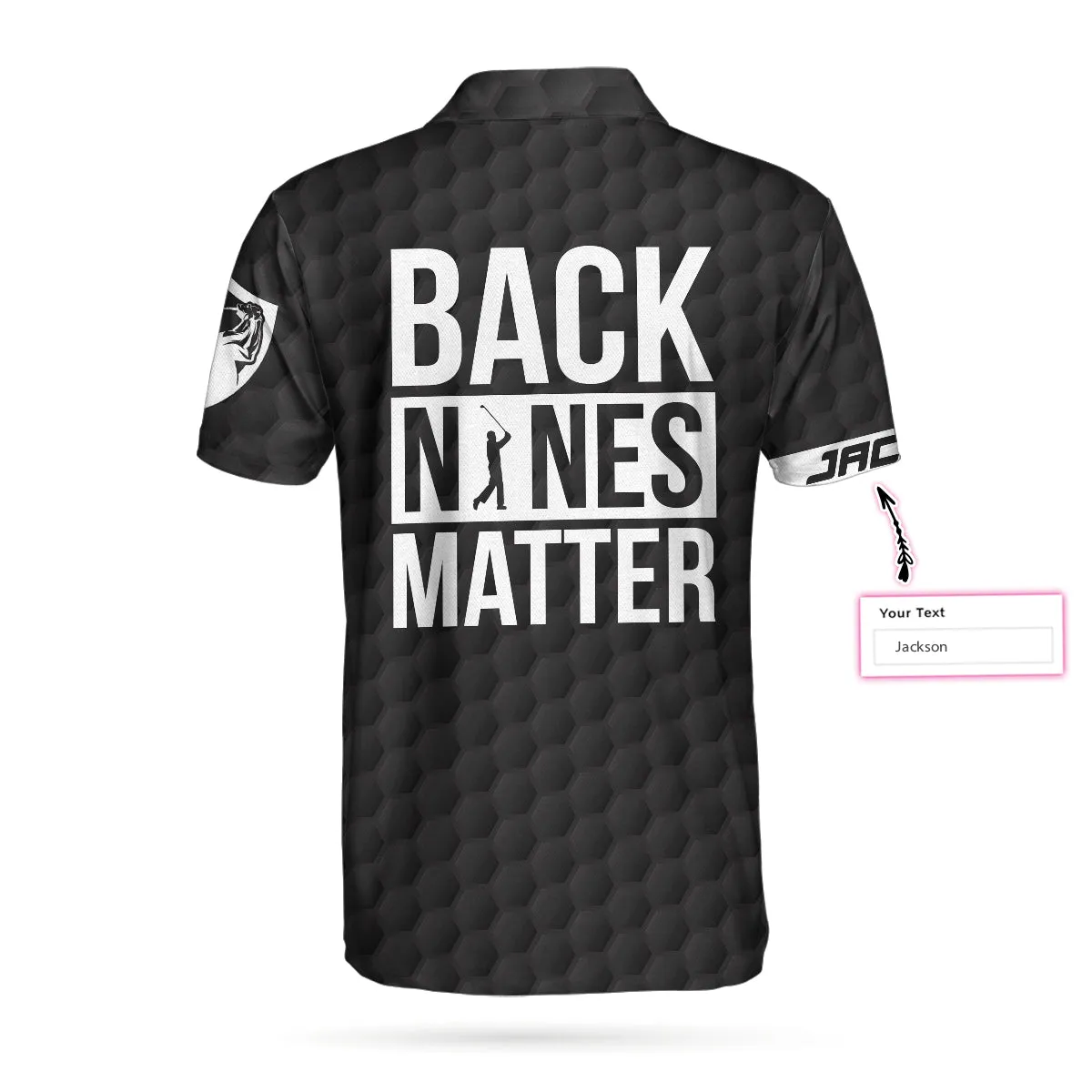 Back Nines Matter Custom Polo Shirt, Black Theme American Flag Polo Shirt, Best Personalized Golf Shirt For Men Coolspod