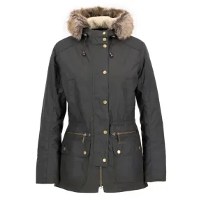 Barbour Ladies Kelsall Wax Parka Jacket - Olive / Classic