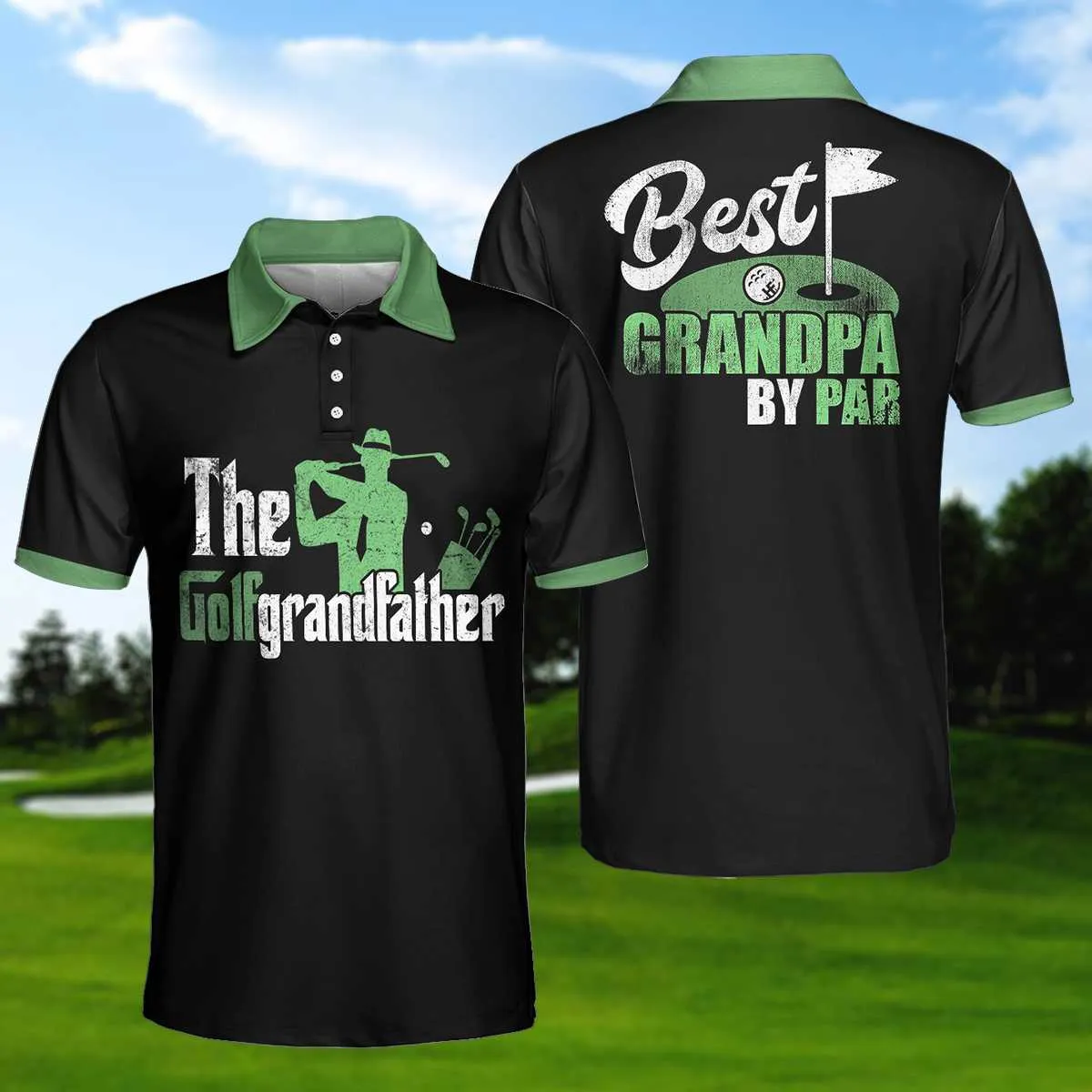 Best Grandpa By Par Short Sleeve Golf Polo Shirt, The Godfather Theme Polo Shirt, Best Golf Shirt For Men Coolspod