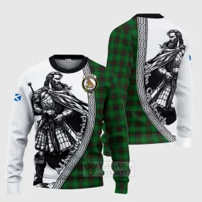 Beveridge Tartan Clan Crest Knitted Sweater with Highlander Warrior Celtic Style