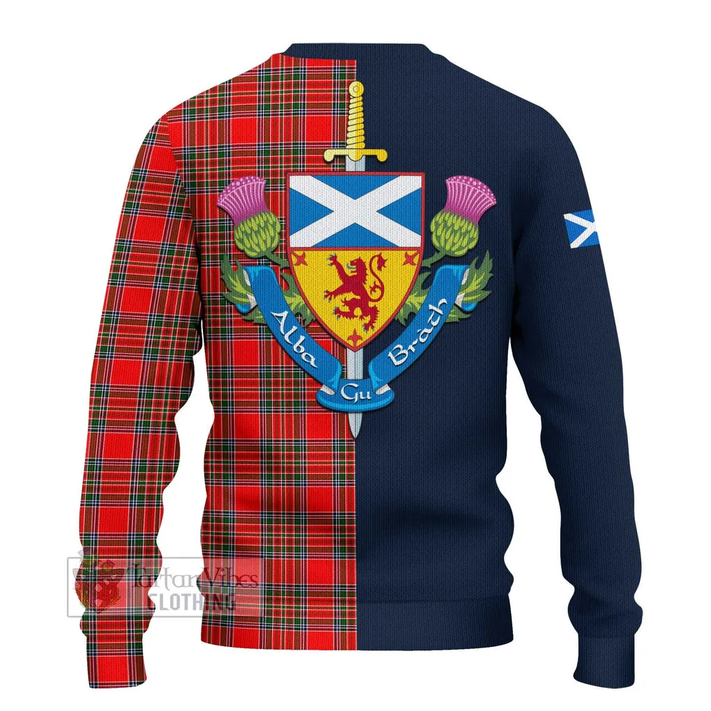 Binning Tartan Ugly Sweater with Scottish Lion Royal Arm Half Style