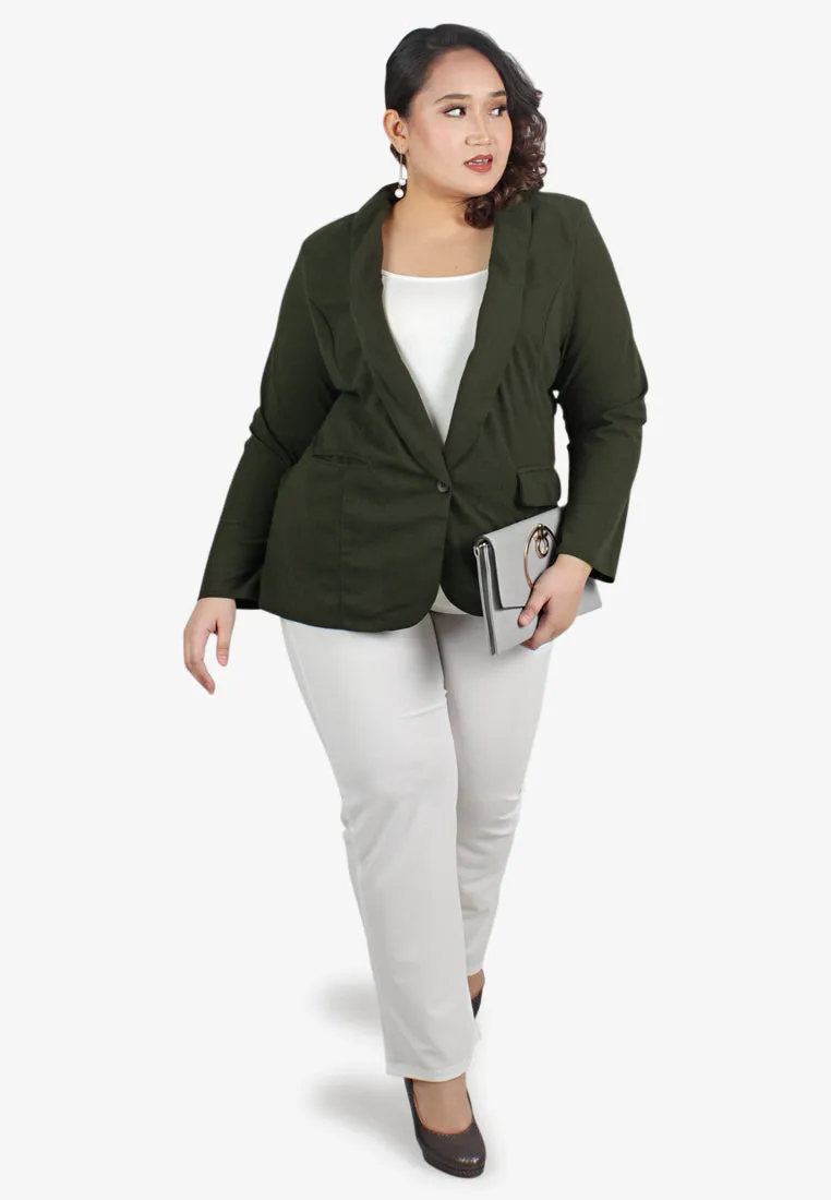 Blair Stretch Work Blazer - Dark Moss Green