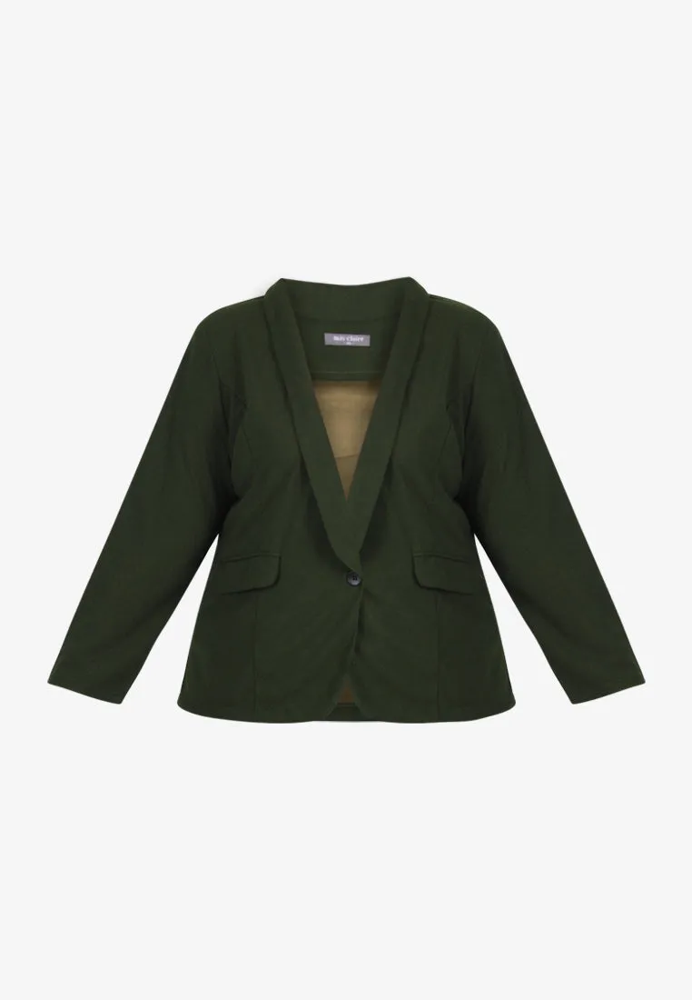 Blair Stretch Work Blazer - Dark Moss Green