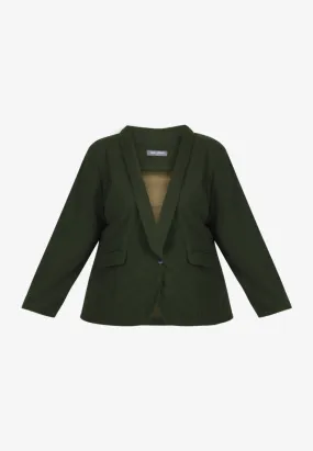 Blair Stretch Work Blazer - Dark Moss Green