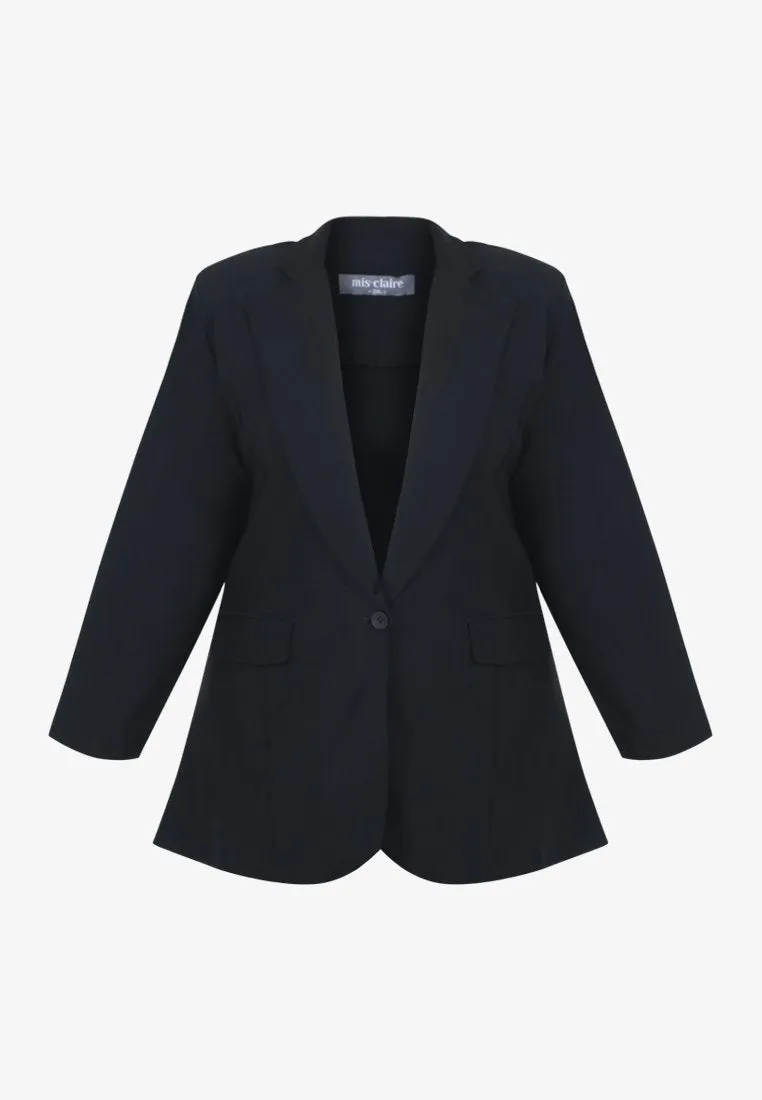 Breanne FLEXI Collared Professional Blazer - Black