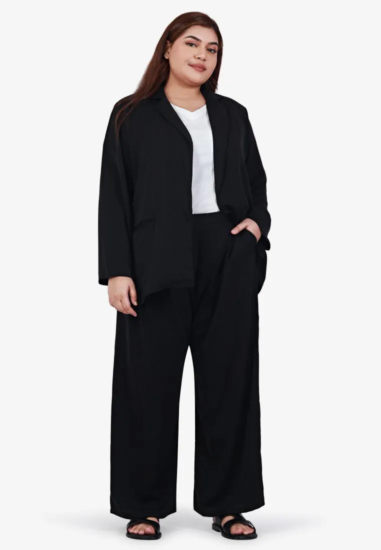 Byeol Korean Inspired Lightweight Soft Blazer - Black