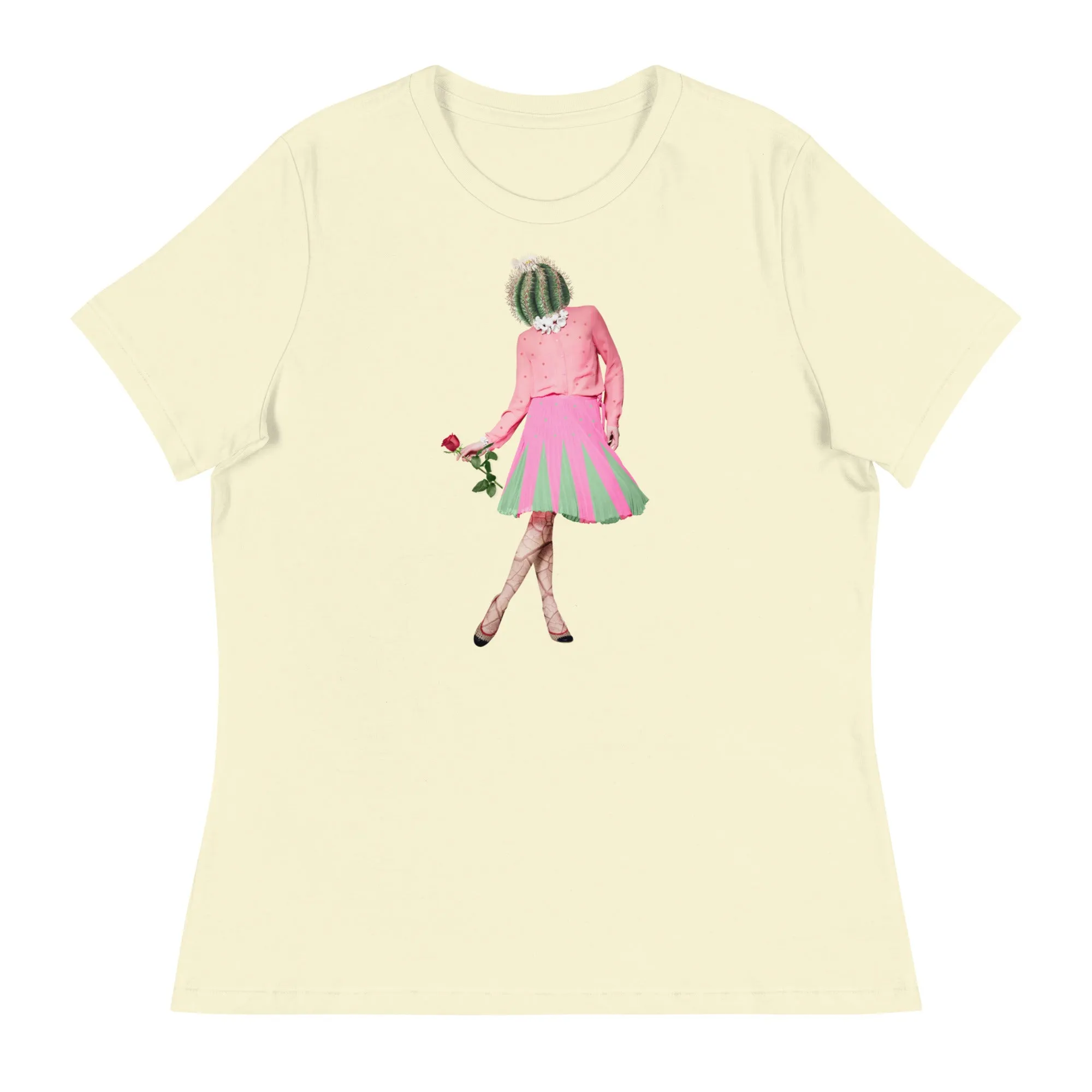 Cactus Head Lady Collage Women's Relaxed T-Shirt