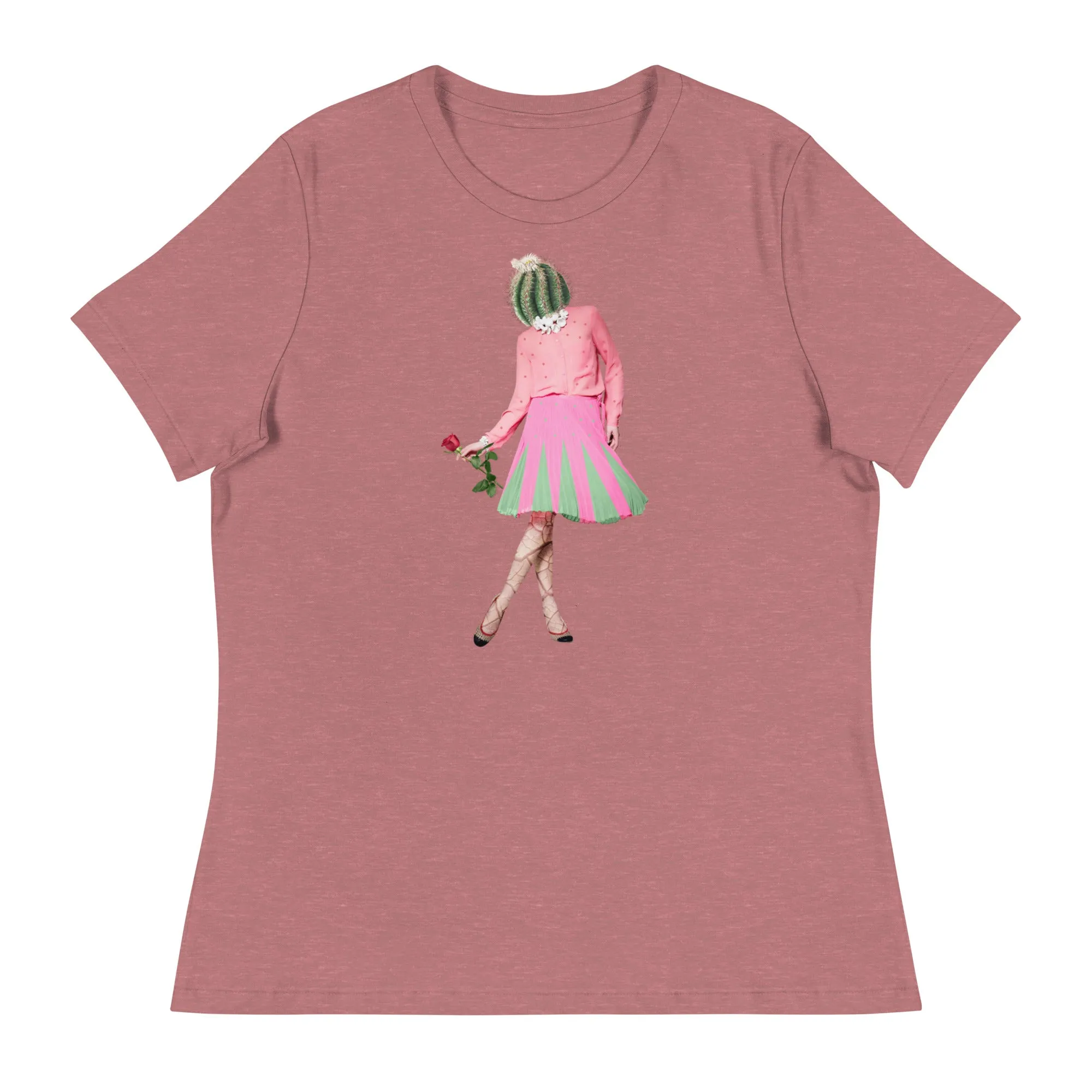 Cactus Head Lady Collage Women's Relaxed T-Shirt