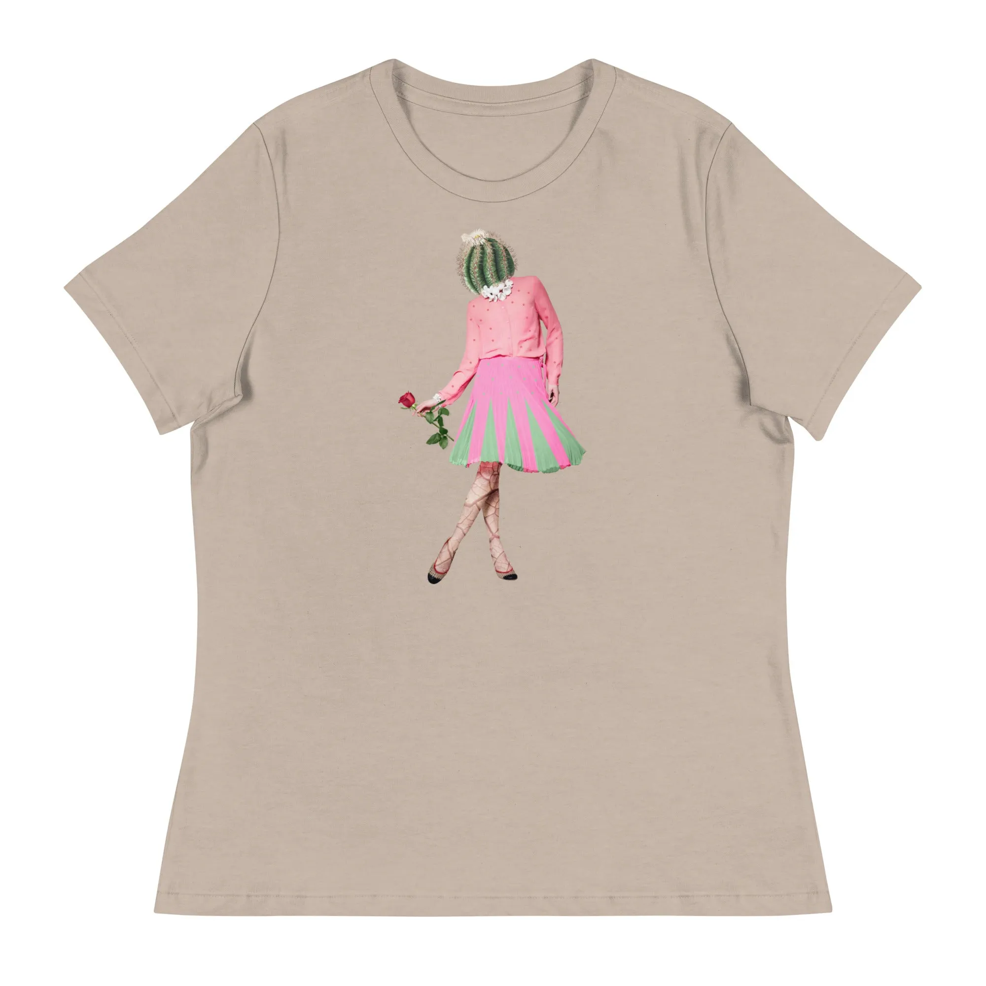 Cactus Head Lady Collage Women's Relaxed T-Shirt