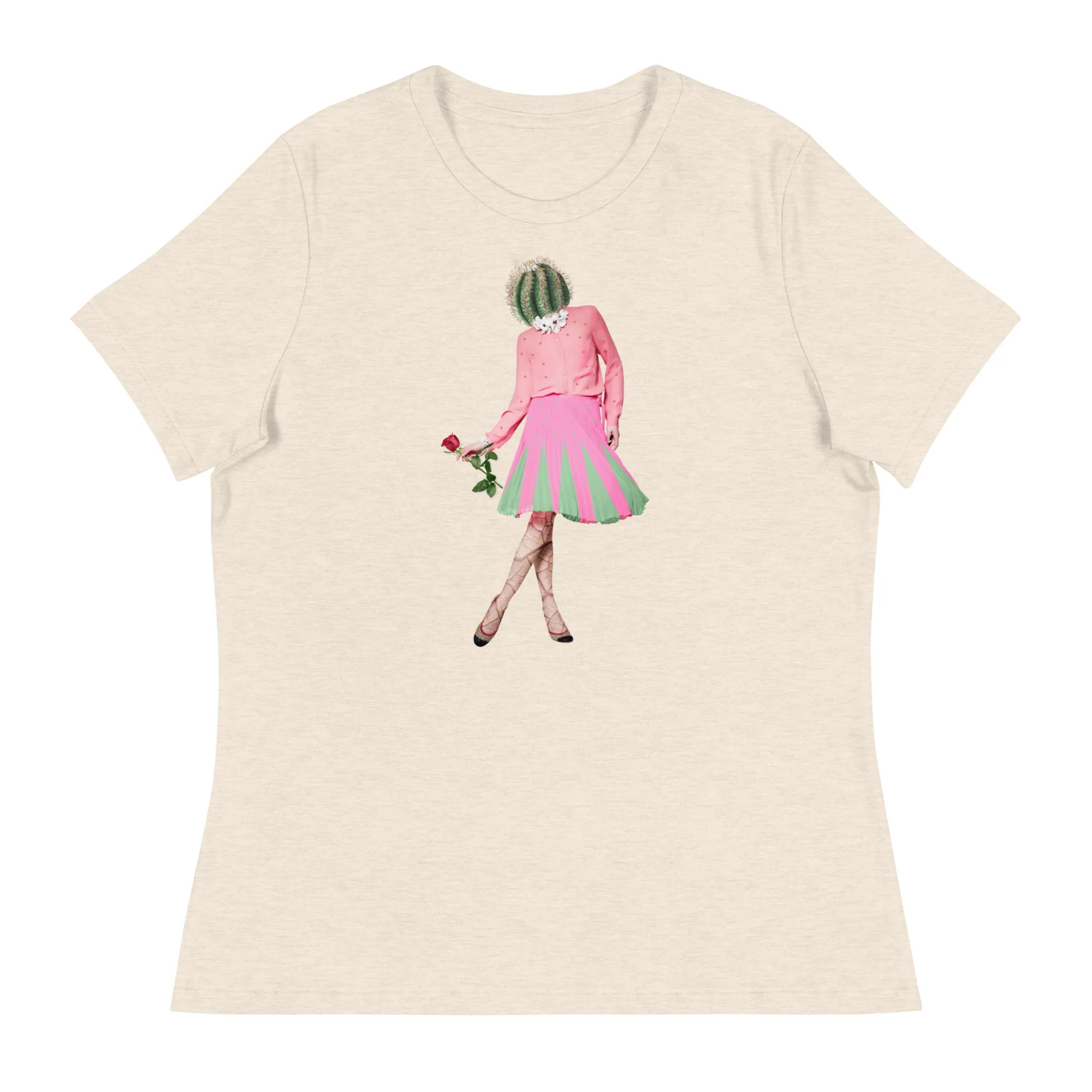 Cactus Head Lady Collage Women's Relaxed T-Shirt