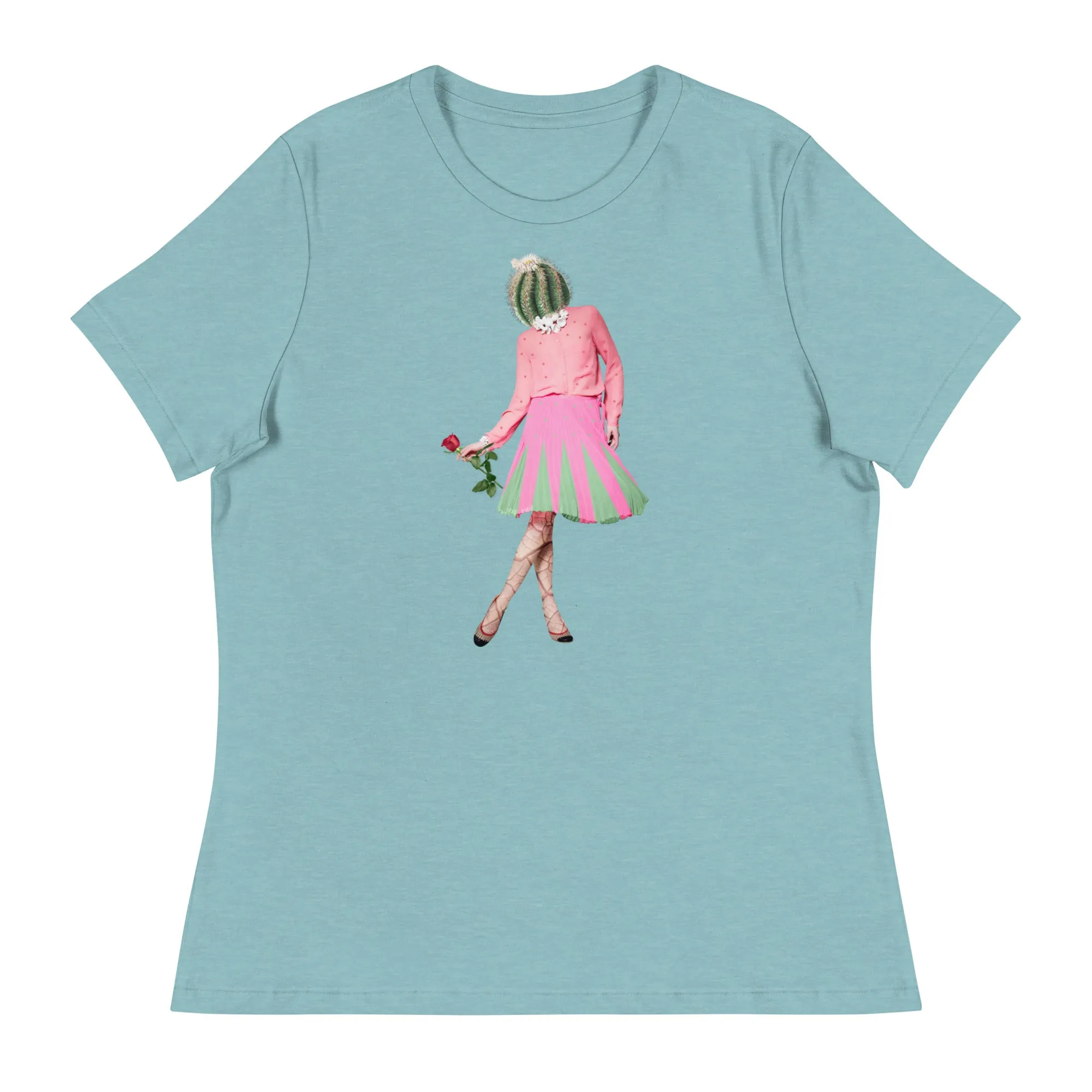 Cactus Head Lady Collage Women's Relaxed T-Shirt