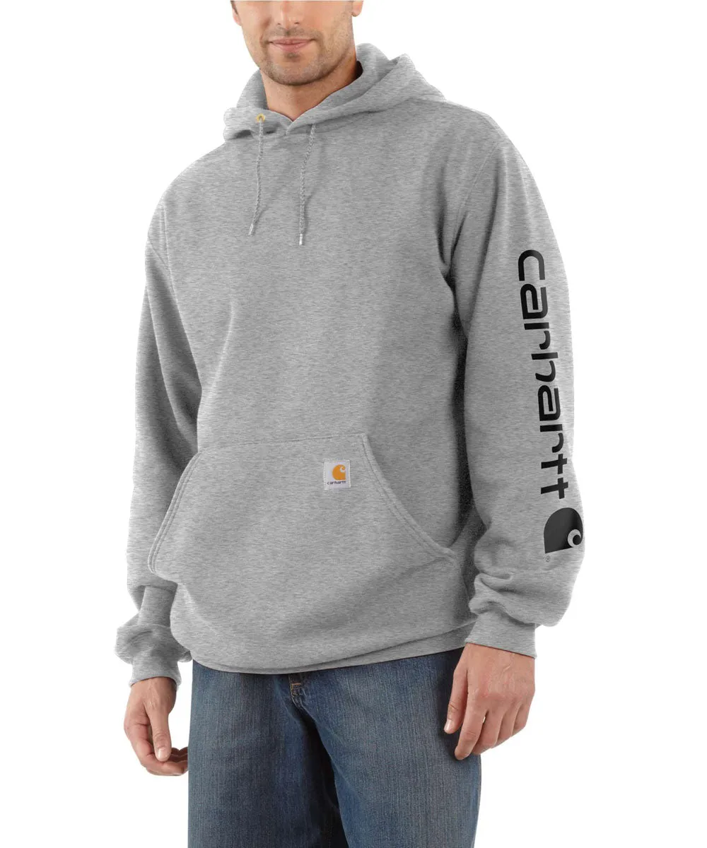 Carhartt Midweight Logo Hooded Sweatshirt - Heather Grey/Black