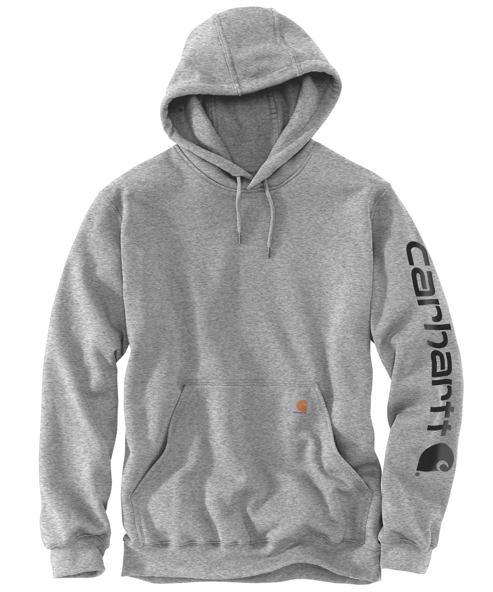 Carhartt Midweight Logo Hooded Sweatshirt - Heather Grey/Black