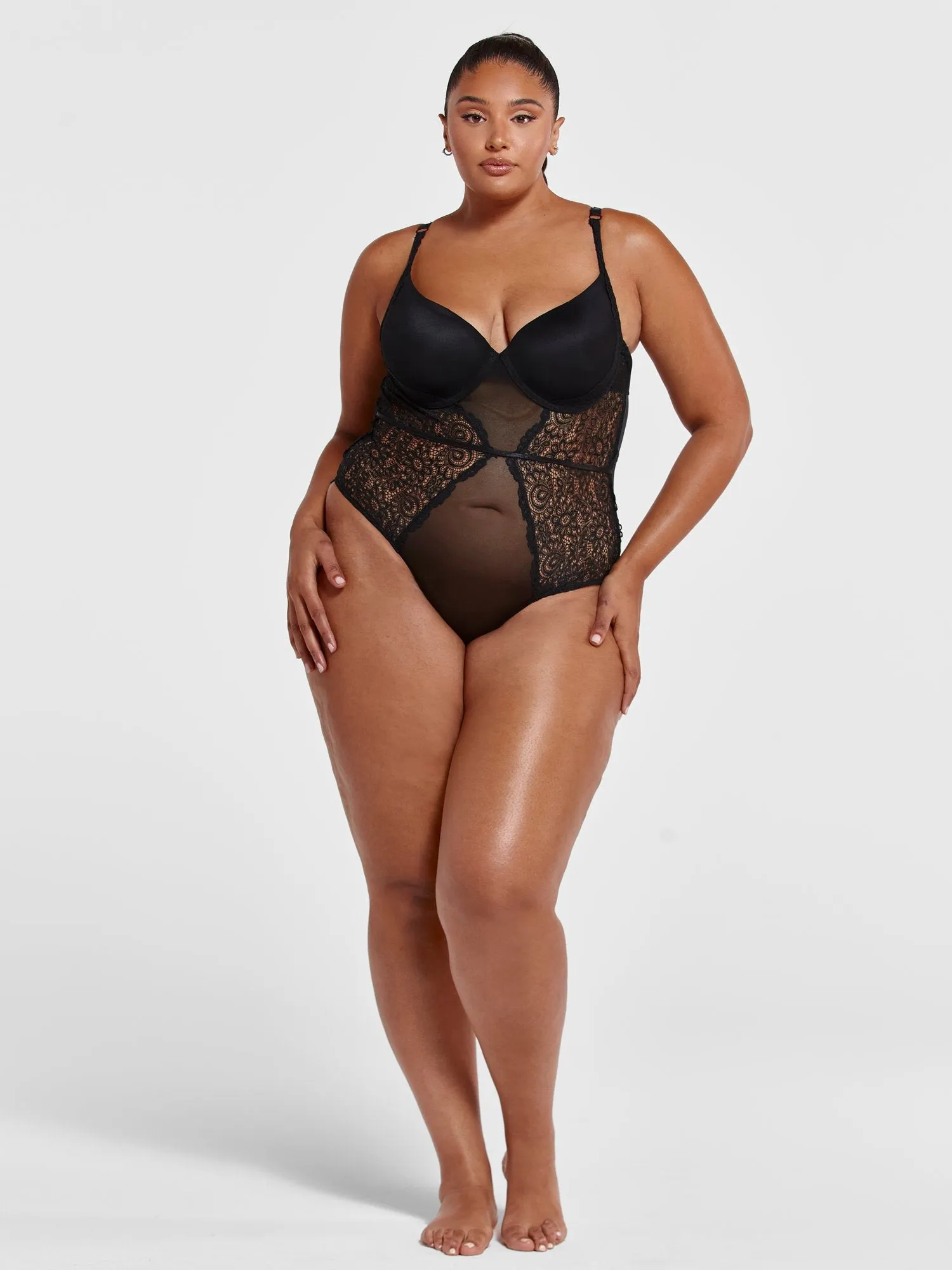 Carla Lace and Mesh Bodysuit