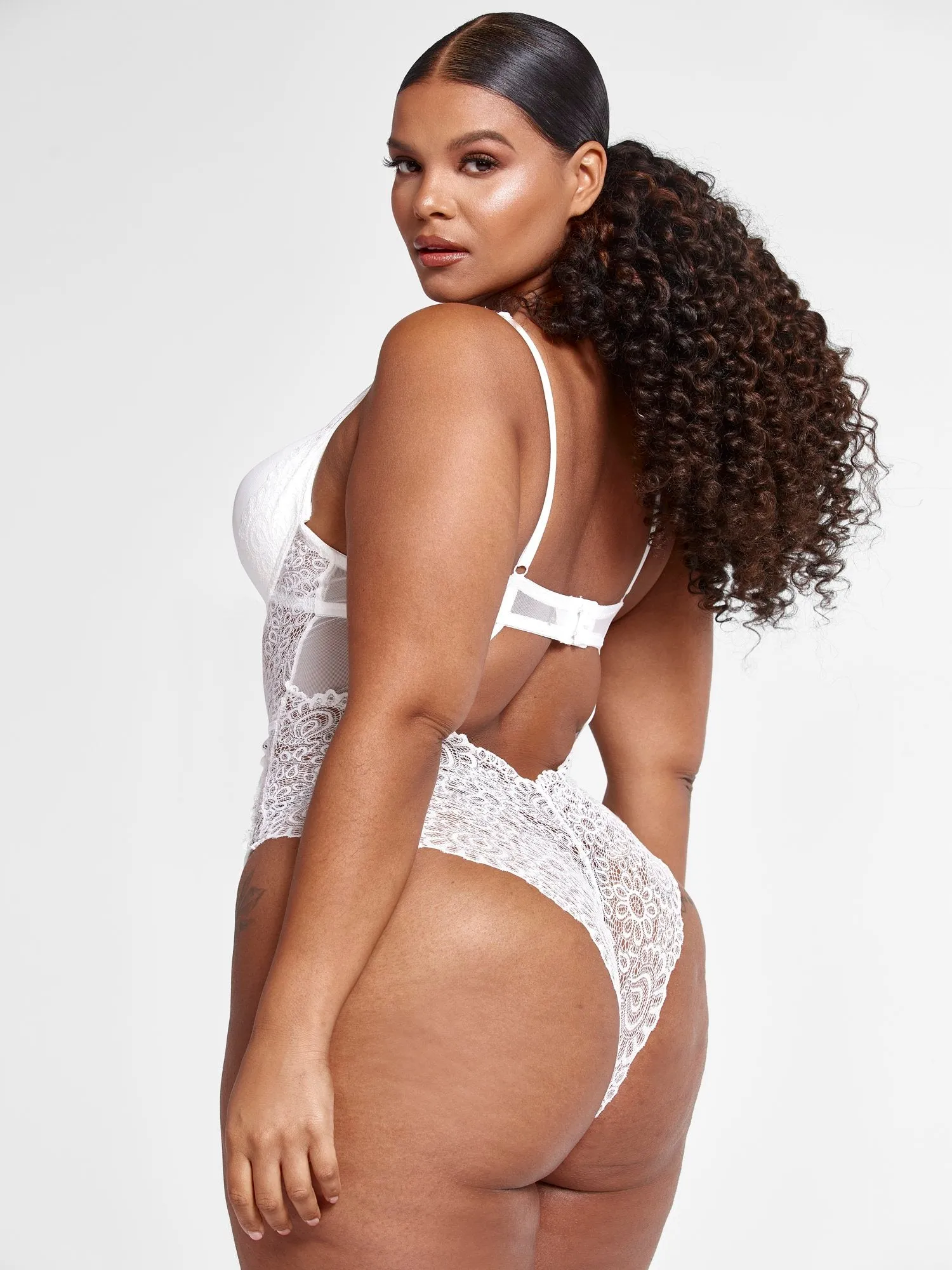 Carla Lace and Mesh Bodysuit