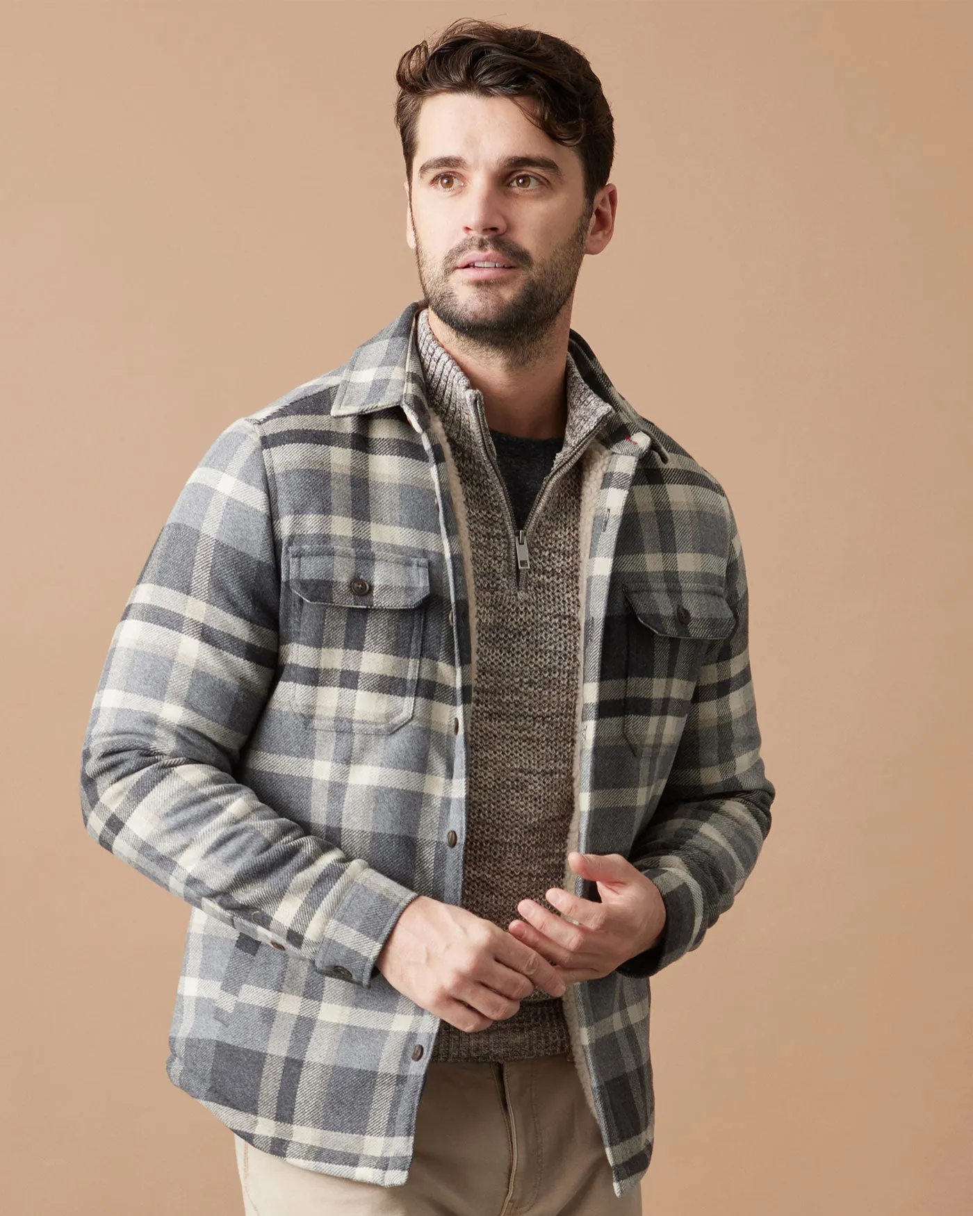 CASSIDY SHERPA-LINED SHIRT JACKET