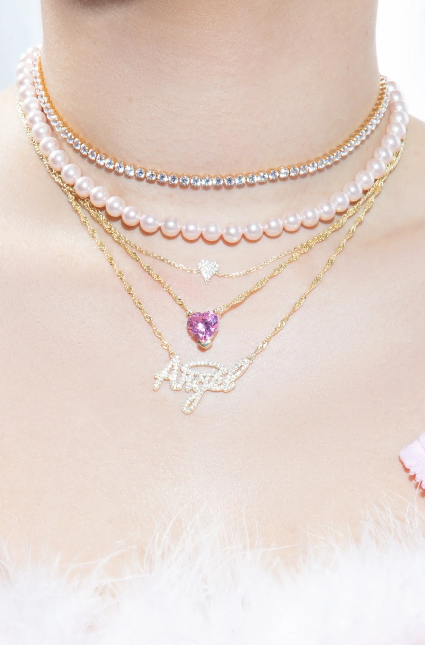 Classic Pink Pearl 925 Necklace