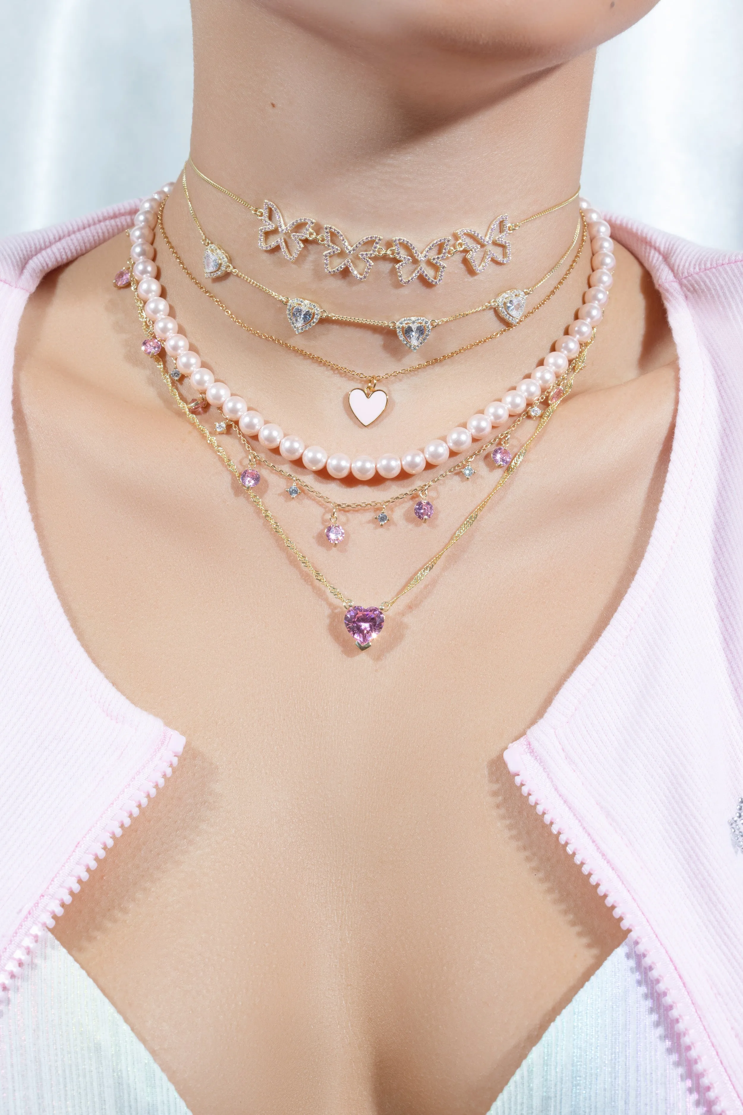 Classic Pink Pearl 925 Necklace