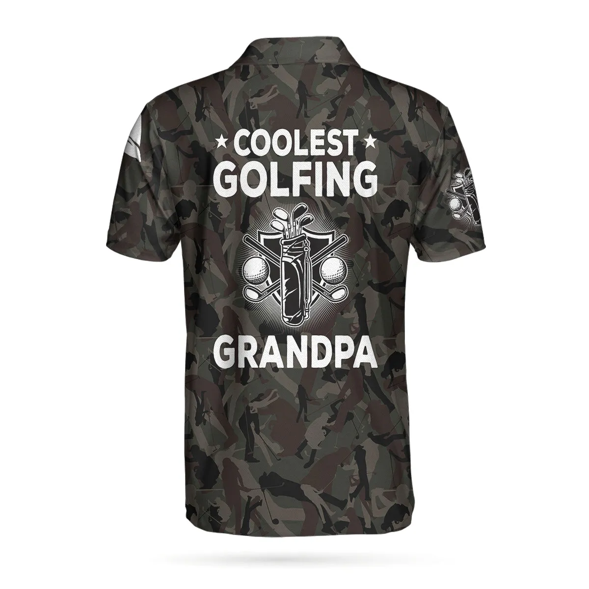 Coolest Golfing Grandpa Camouflage Pattern Golf Polo Shirt Coolspod