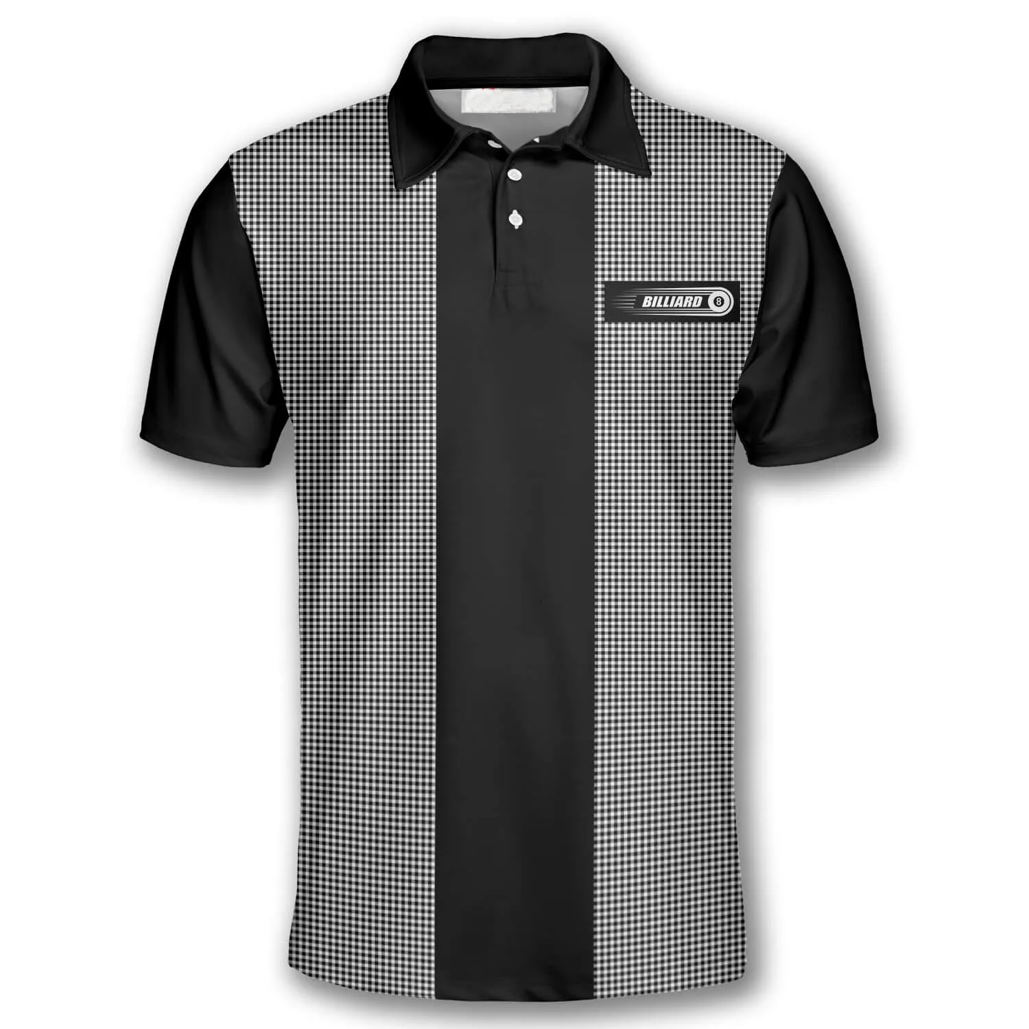 Coolspod 3D All Over Print Billiard Gingham Print Custom Billiard Shirts for Men