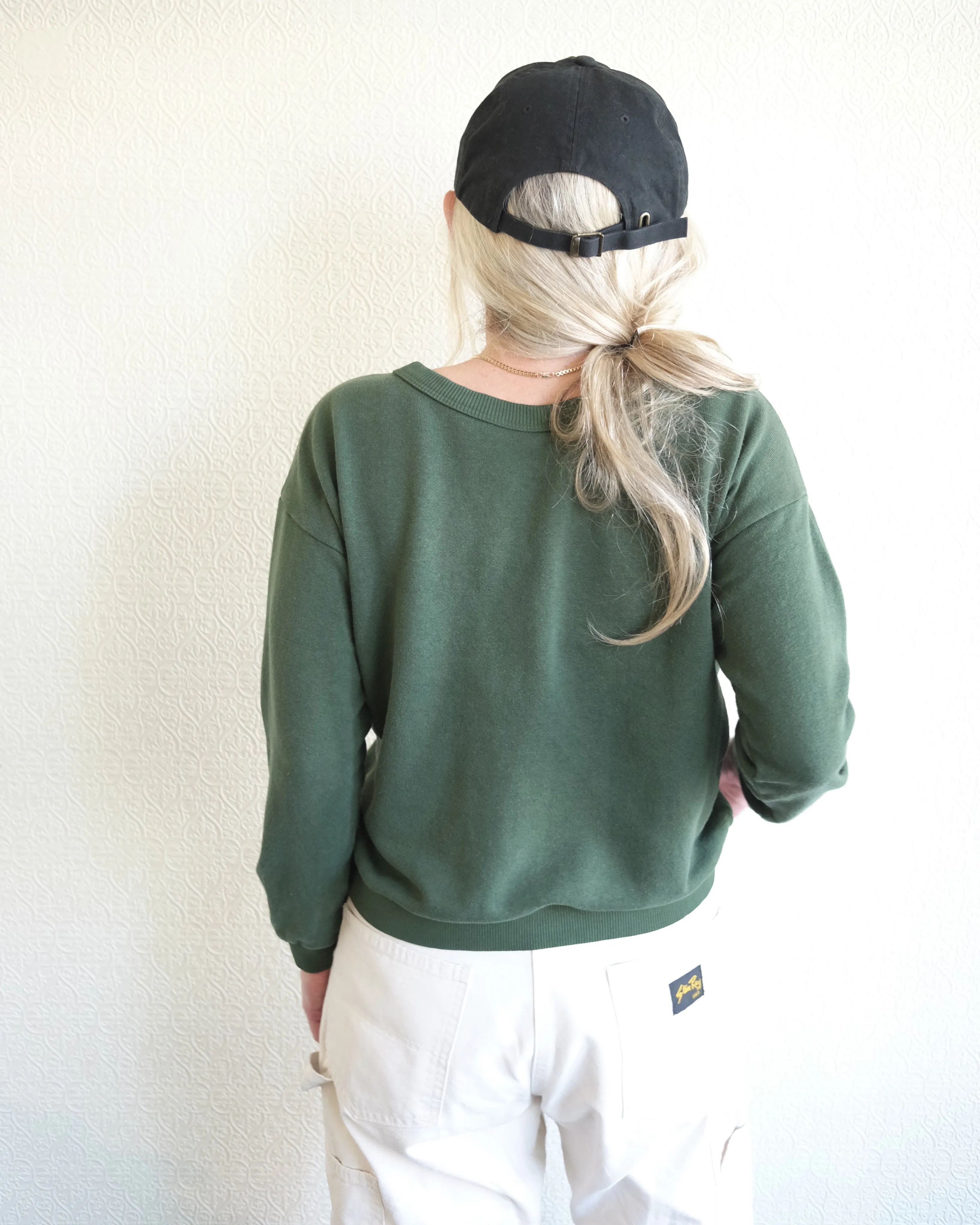 Crux Cropped Sweatshirt, Hunter Green