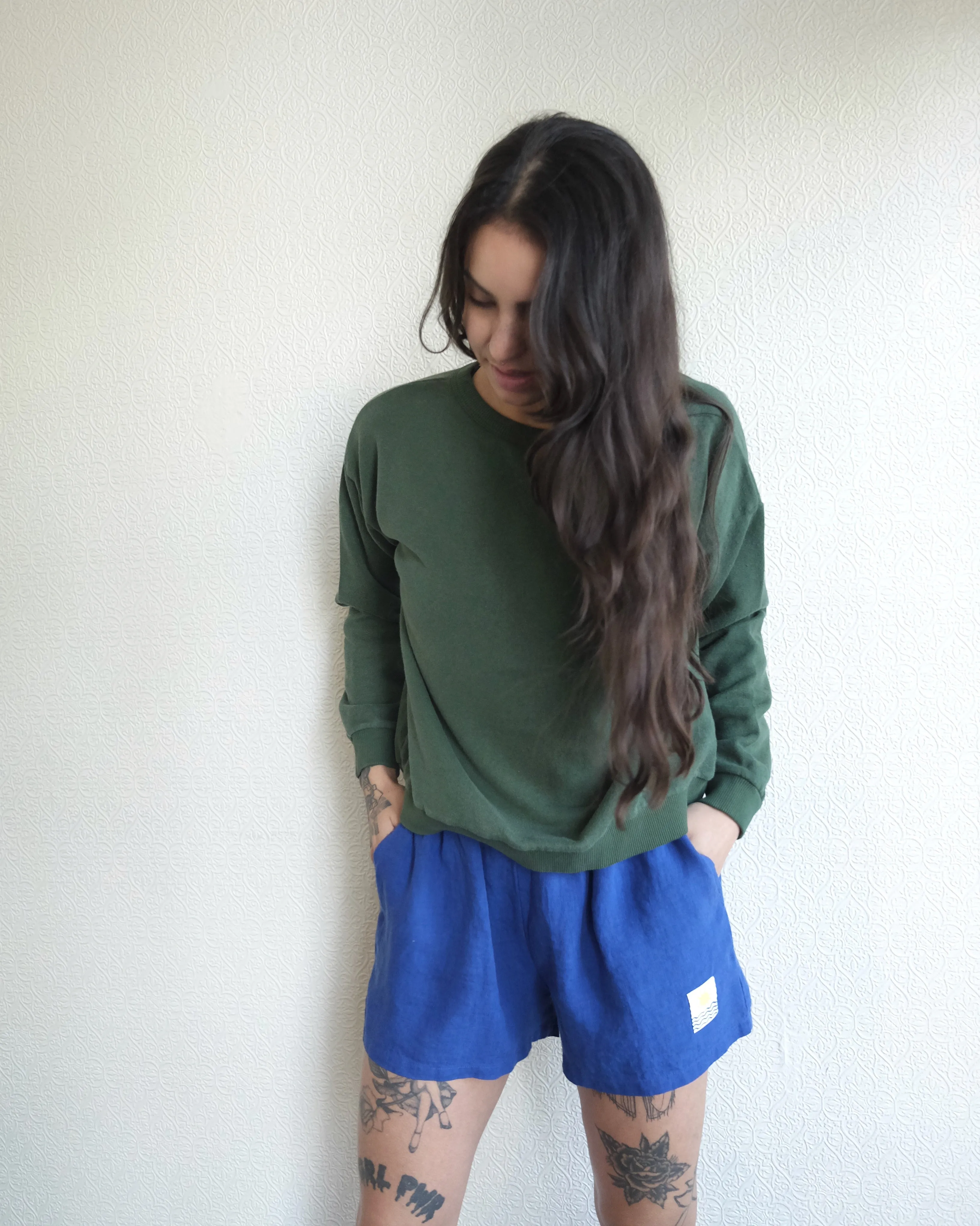 Crux Cropped Sweatshirt, Hunter Green