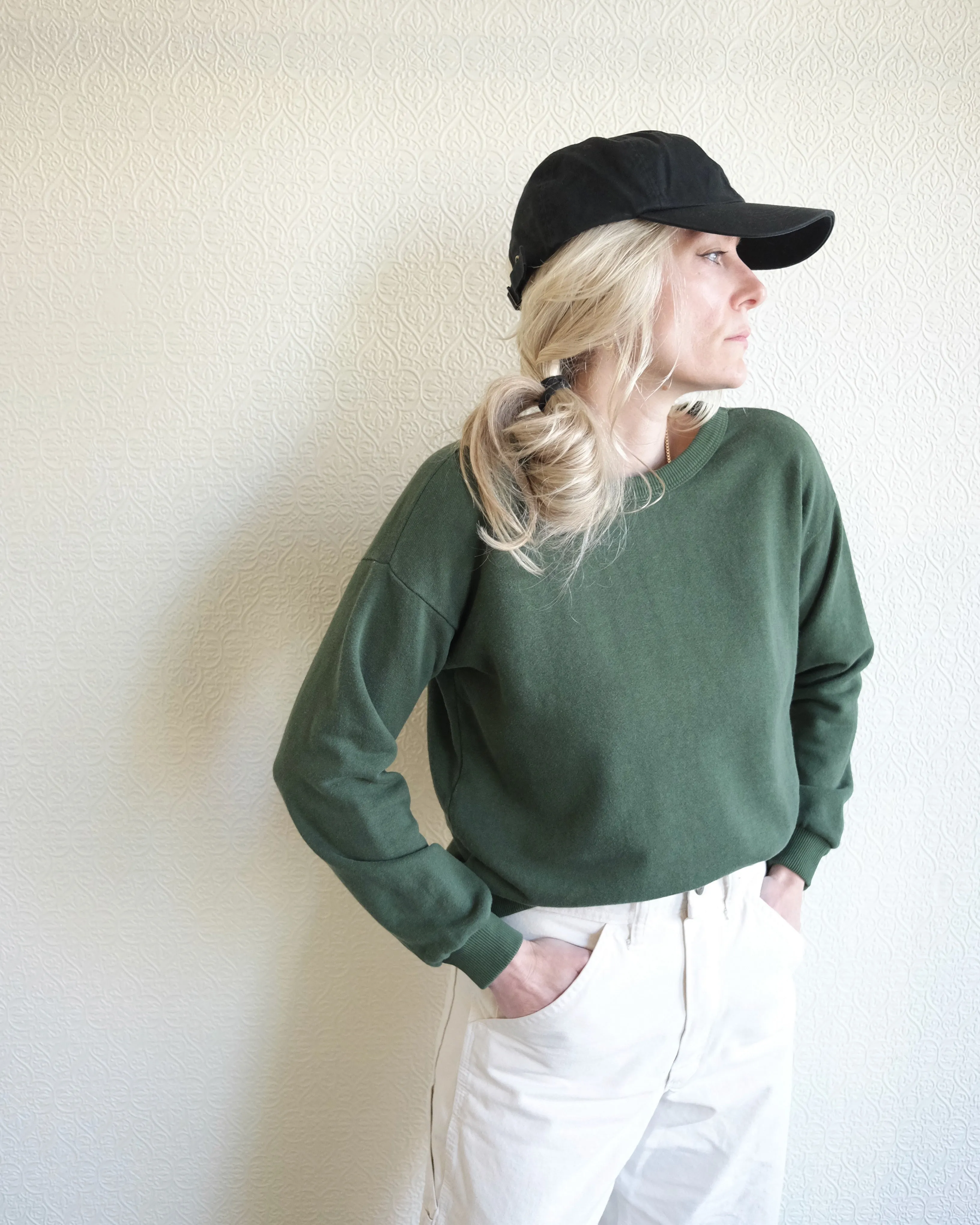 Crux Cropped Sweatshirt, Hunter Green