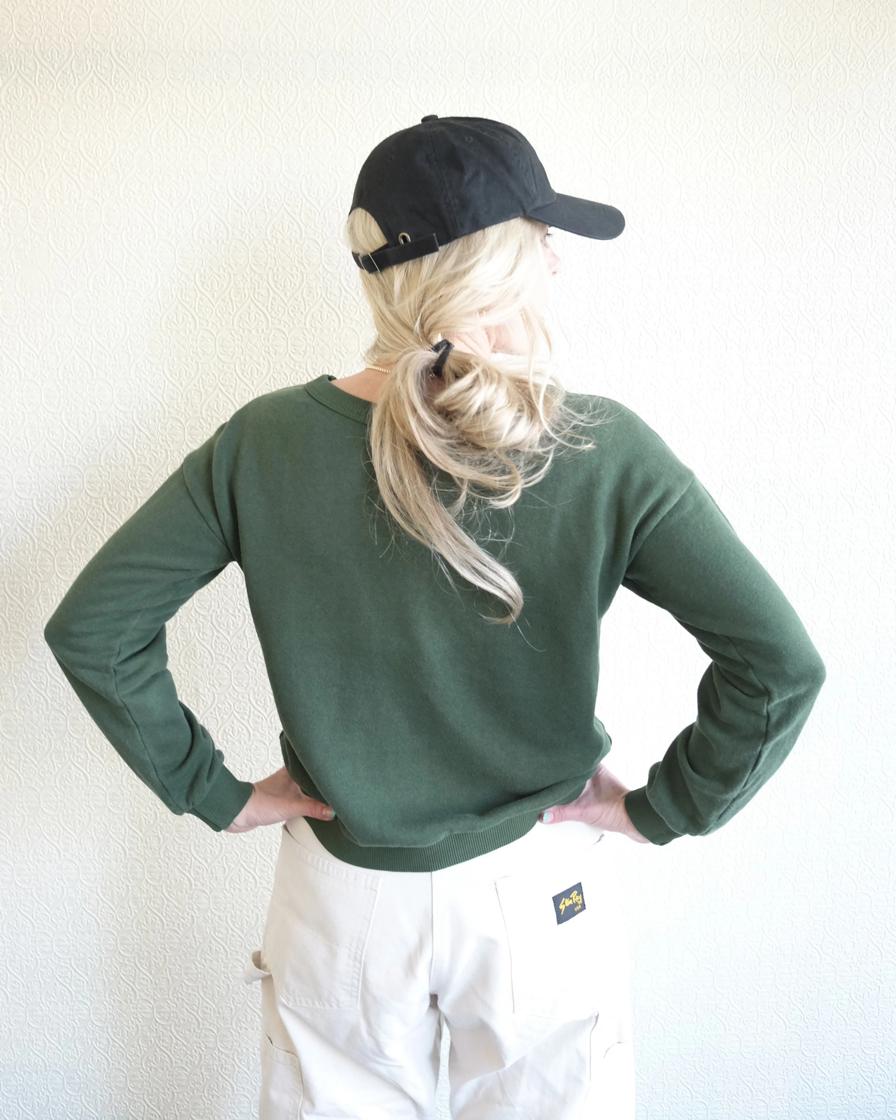 Crux Cropped Sweatshirt, Hunter Green