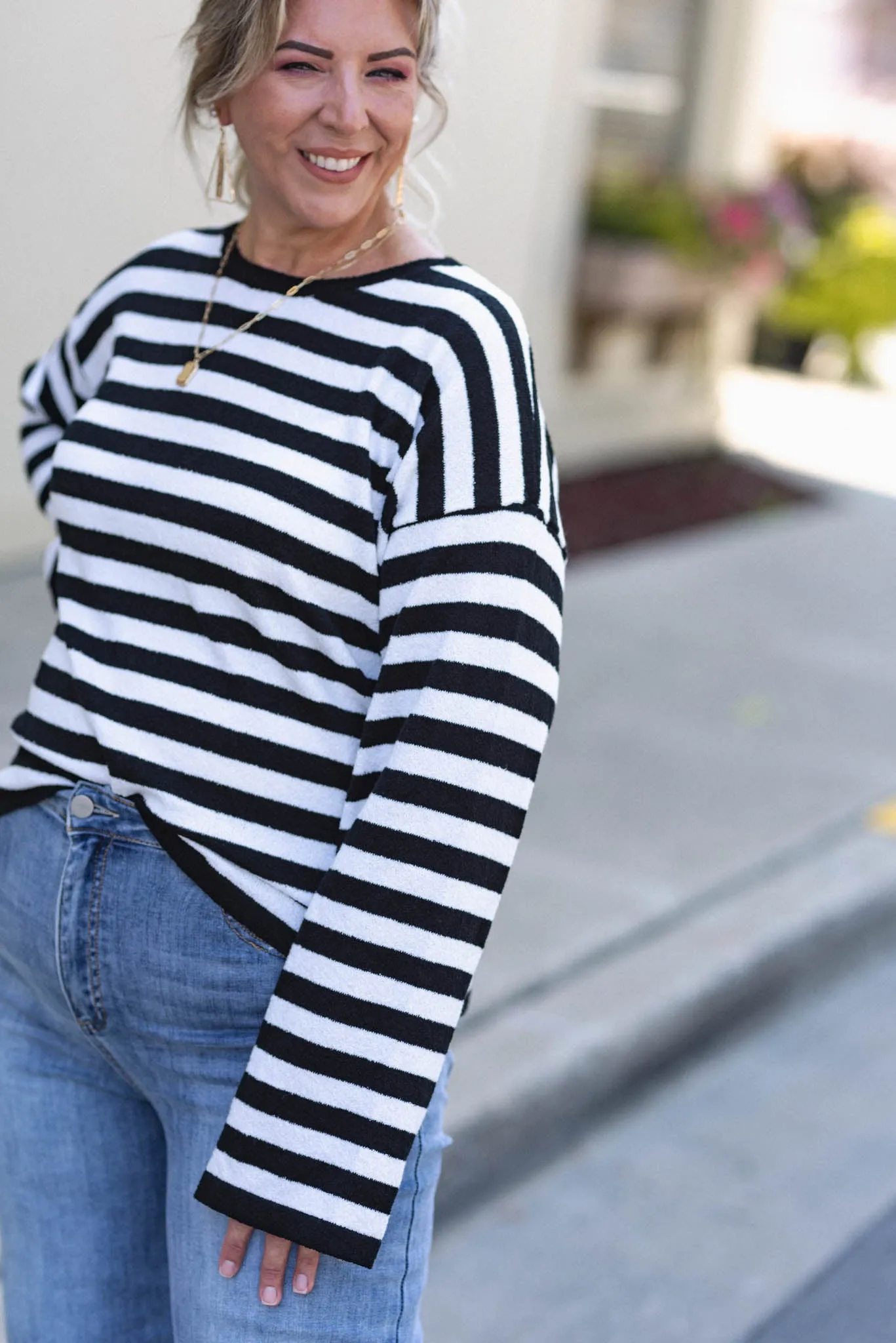 Curious Girl Striped Sweater