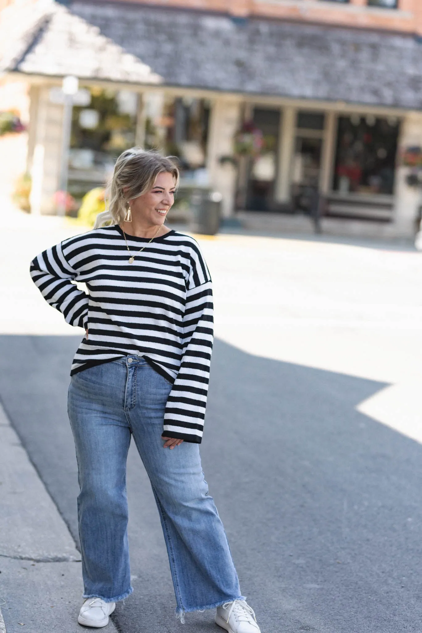 Curious Girl Striped Sweater