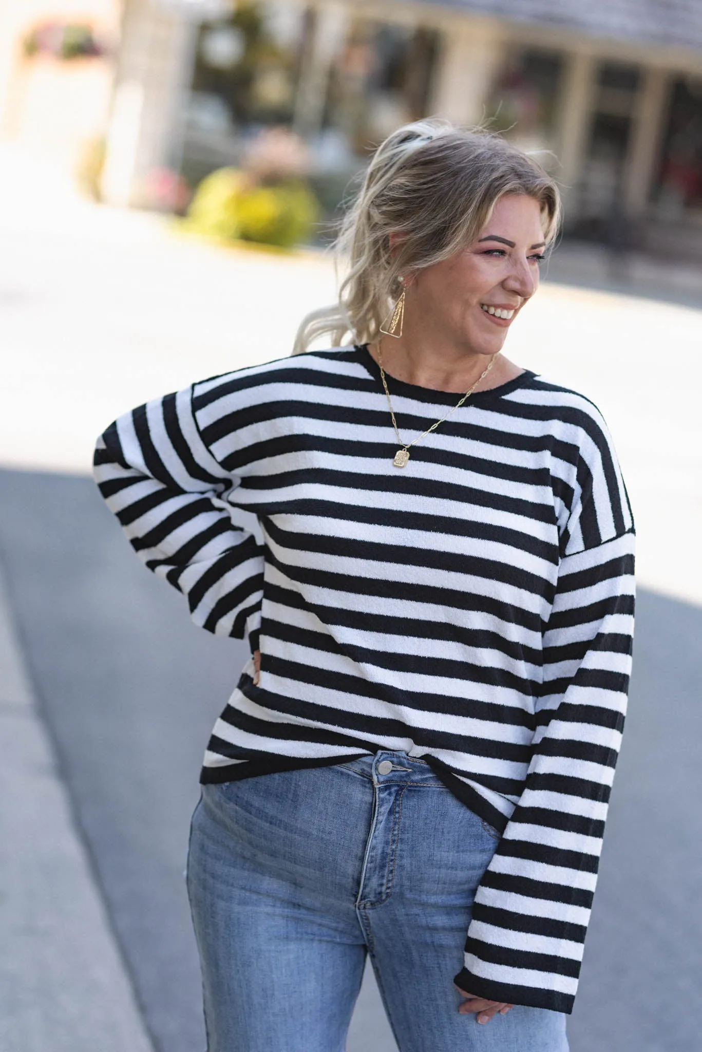 Curious Girl Striped Sweater