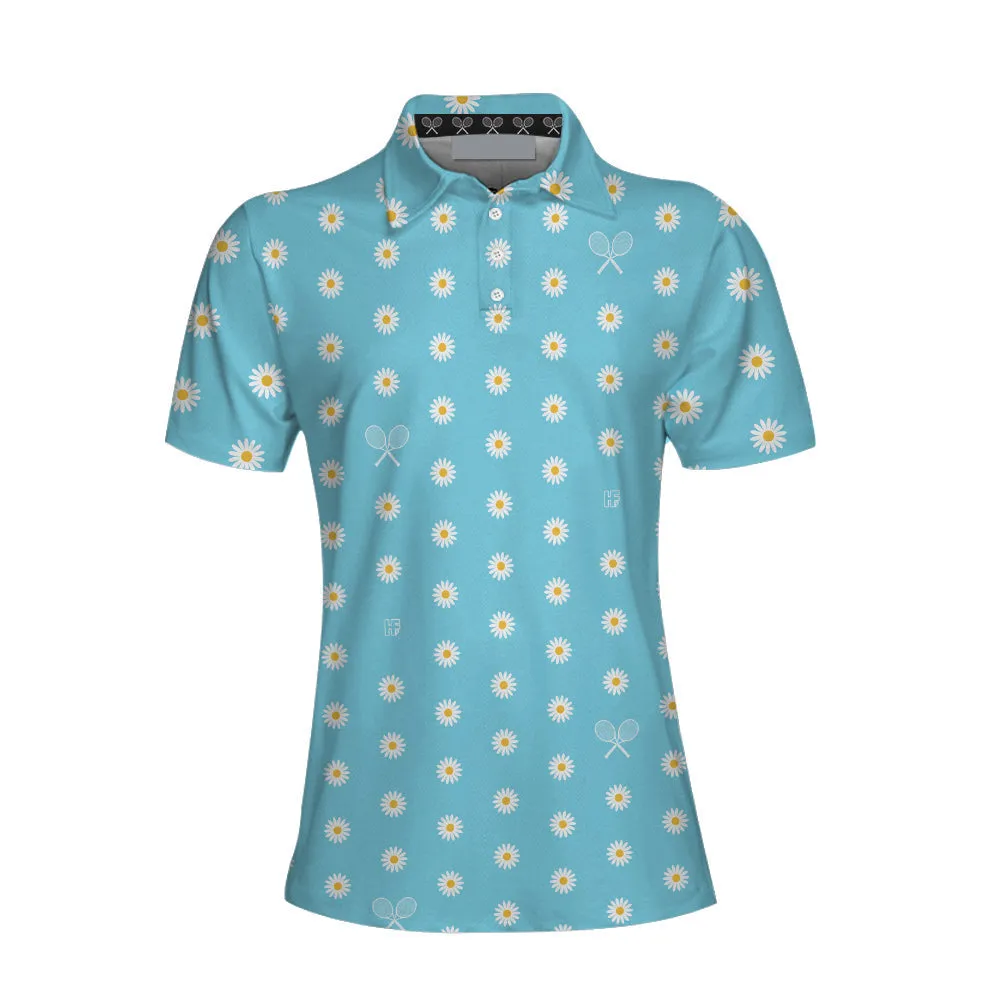 Daisy Tennis Shirt Short Sleeve Women Polo Shirt, Tennis Polo Shirt