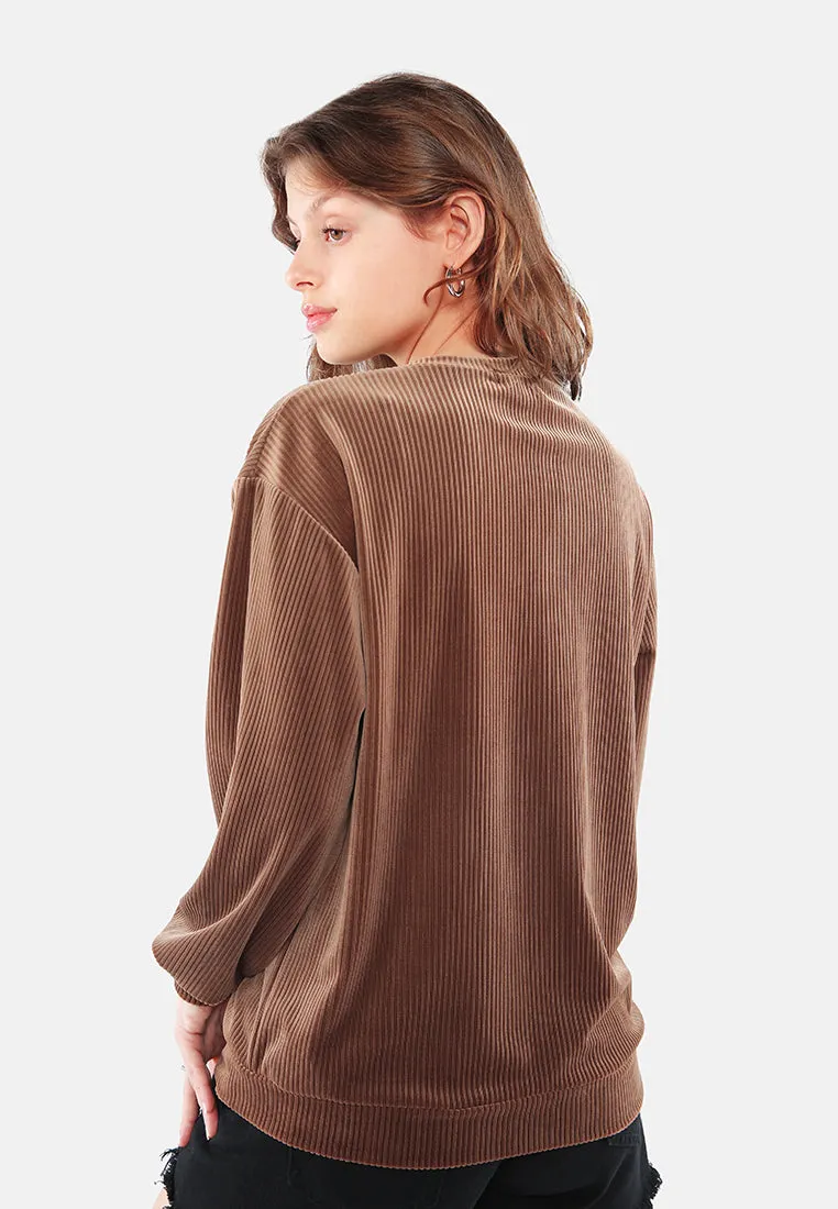 Drop Shoulder Corduroy Top