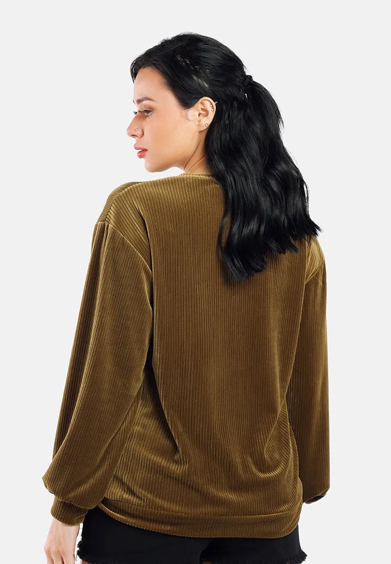 Drop Shoulder Corduroy Top