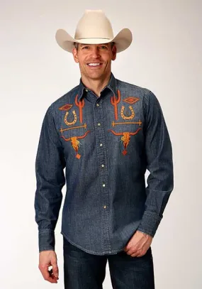 Embroidered Denim Shirt