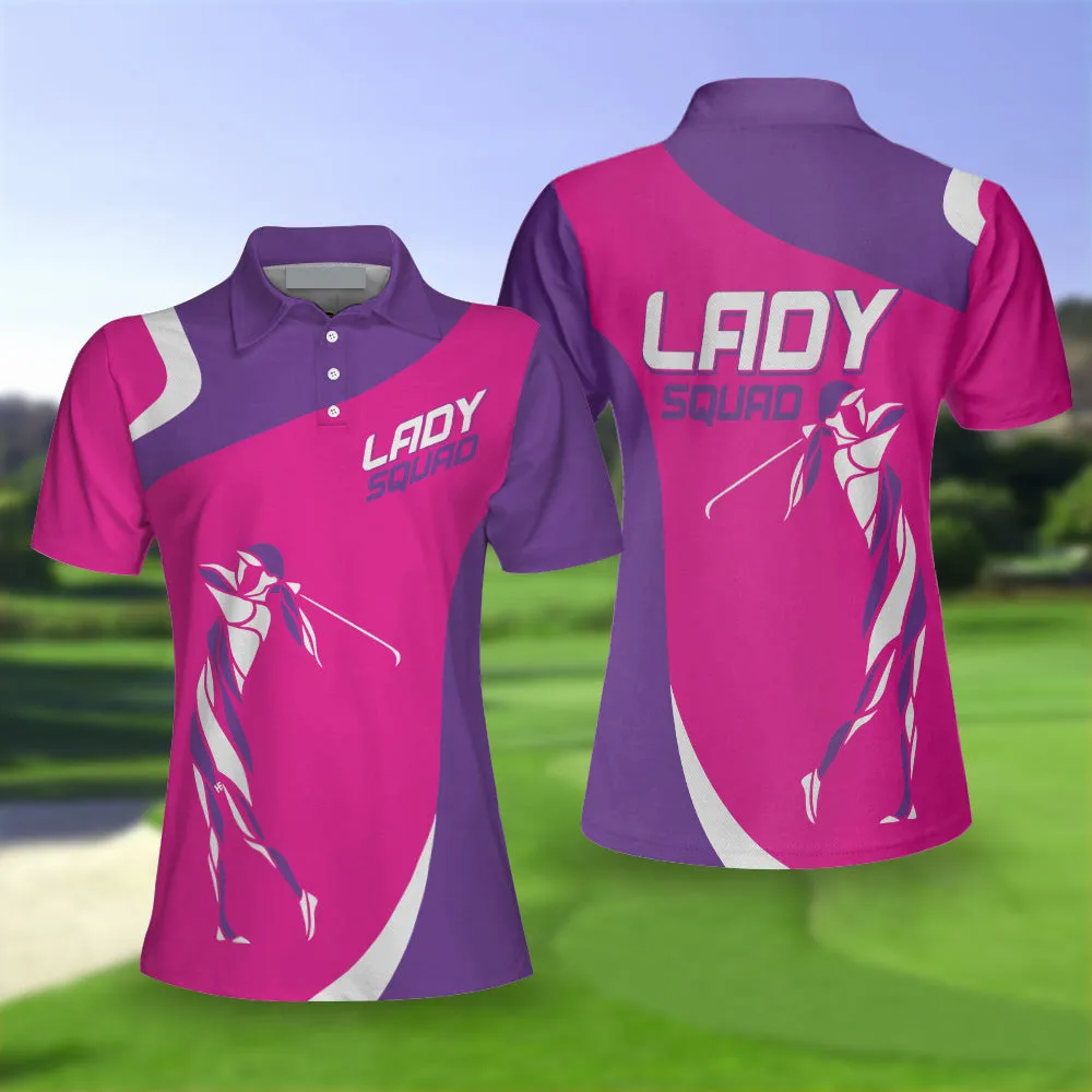 Girl Squad Golf Girl Short Sleeve Women Polo Shirt, Purple And Pink Golf Shirt For Ladies, Unique Female Golf Gift Coolspod