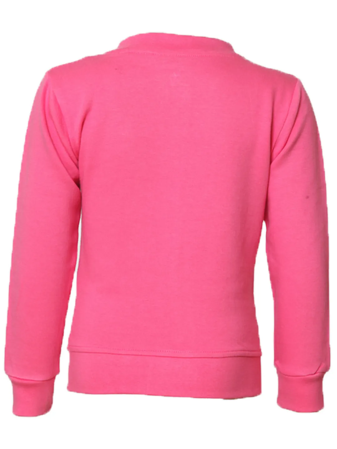 Girls Dark Pink Regular Embroidered Cotton Sweatshirt