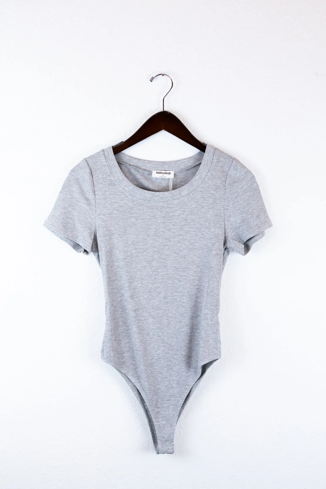 Giselle Round Neck Bodysuit | Heather Grey