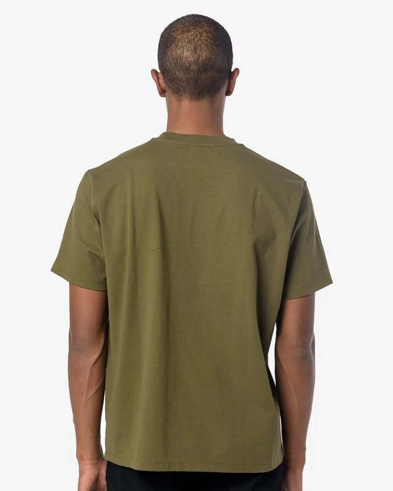 Golden Cactus Box T-Shirt in Army Green