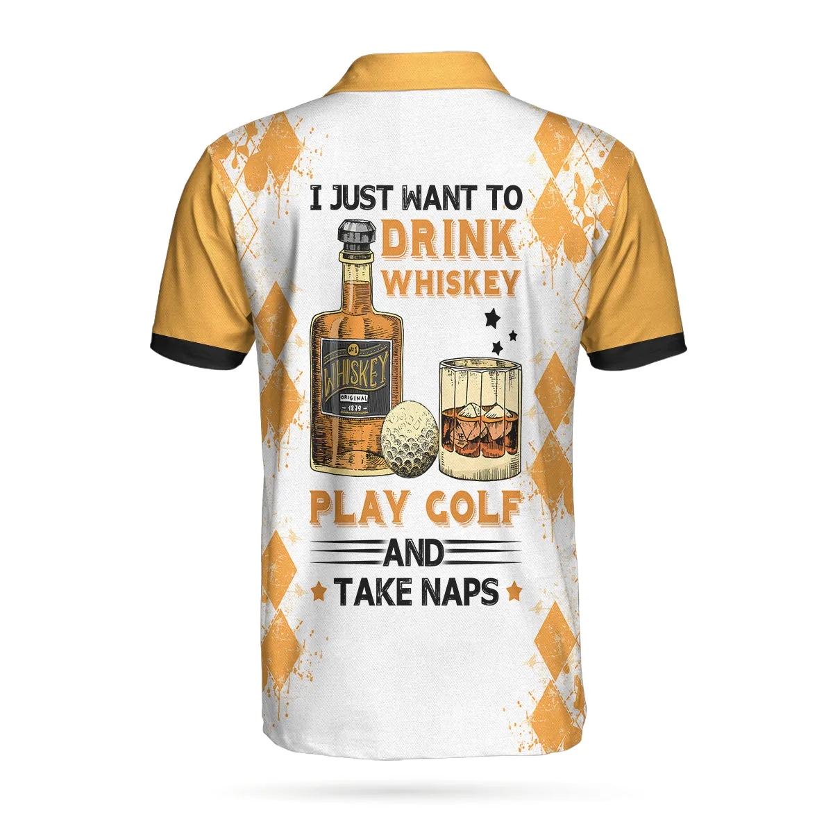 Golf Whisky And Take Naps Short Sleeve Polo Shirt, Argyle Pattern Wine Polo Shirt, Best Golf Shirt For Men Coolspod