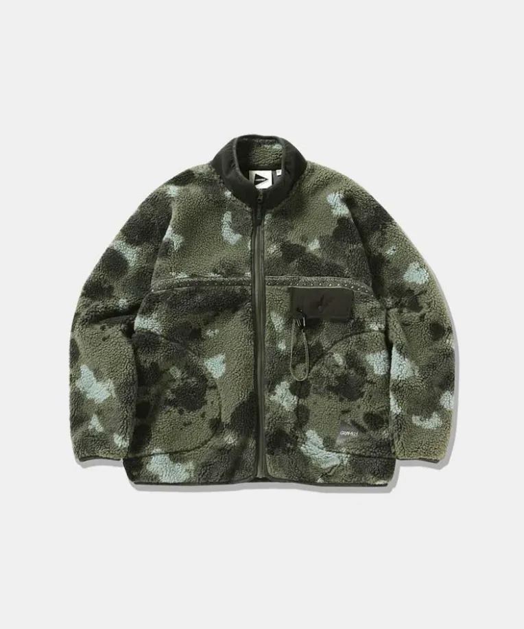 GRAMICCI x AND WANDER JQ Tape Fleece Jacket | Camo