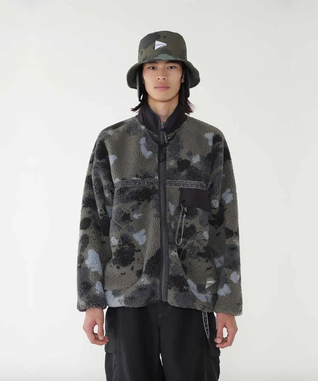 GRAMICCI x AND WANDER JQ Tape Fleece Jacket | Camo