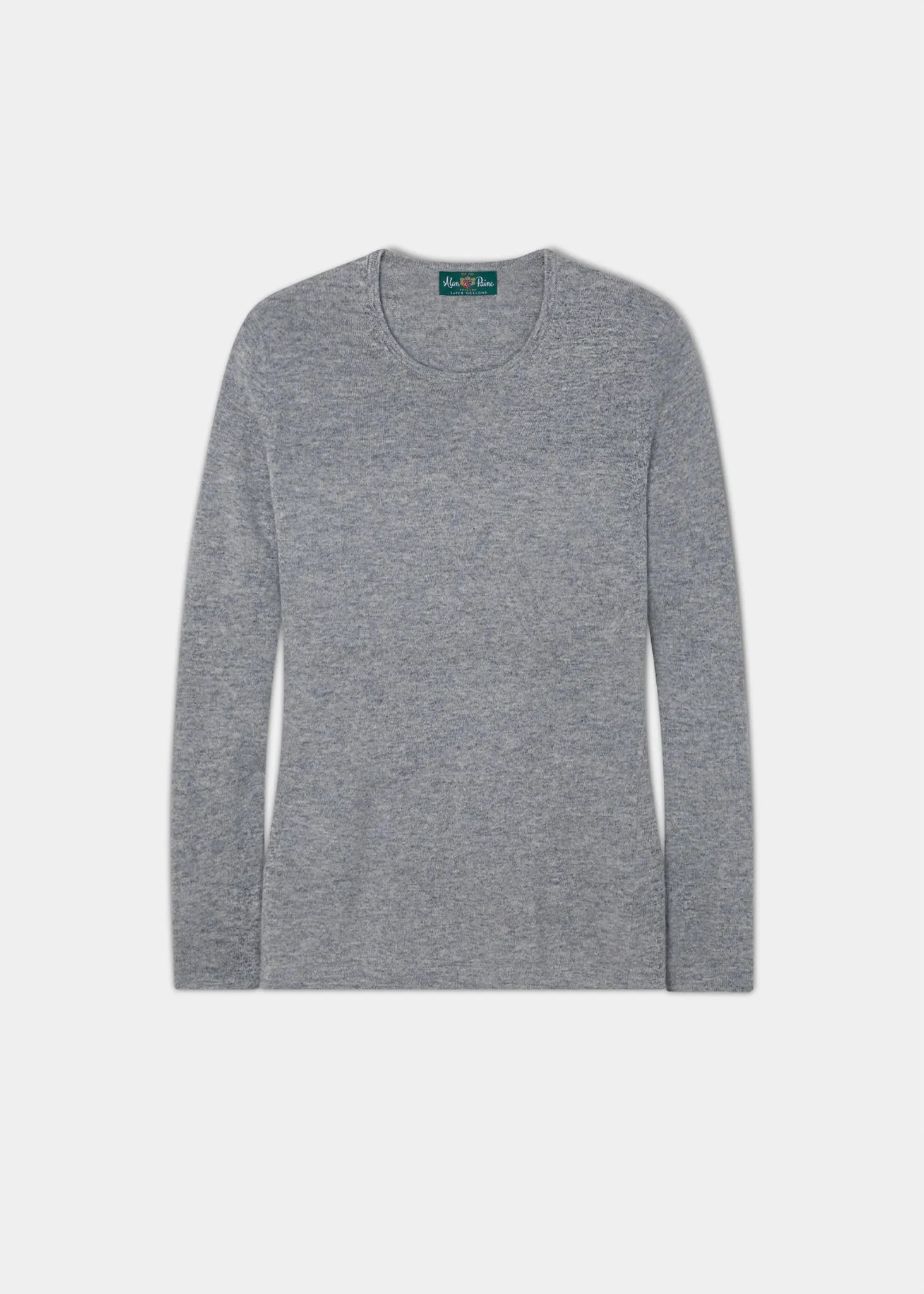 Harriet Ladies Geelong Lambswool Crew Neck Jumper In Silver